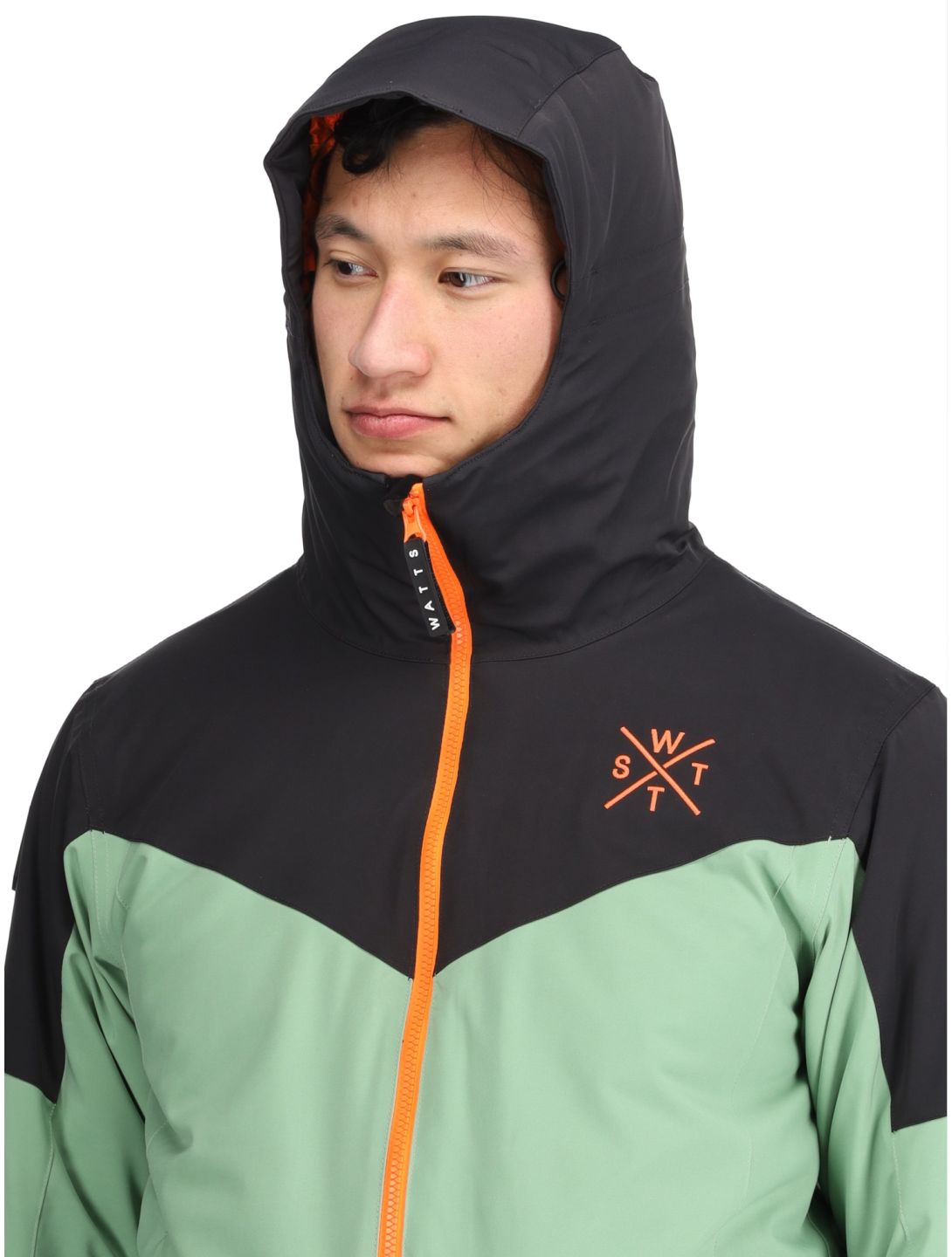 Watts, STORM ski jacket men Sage / Fluo Orange green, orange 