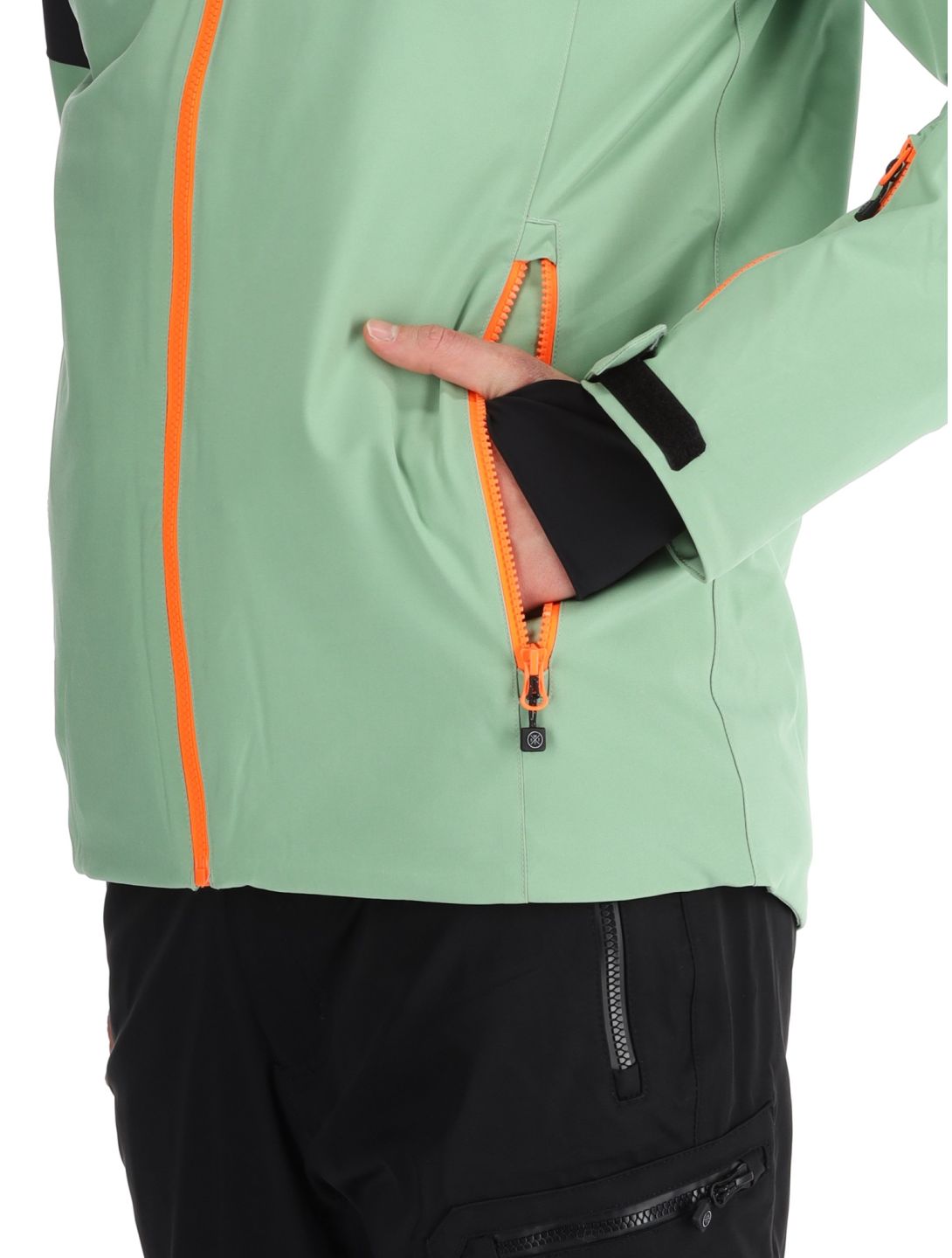 Watts, STORM ski jacket men Sage / Fluo Orange green, orange 