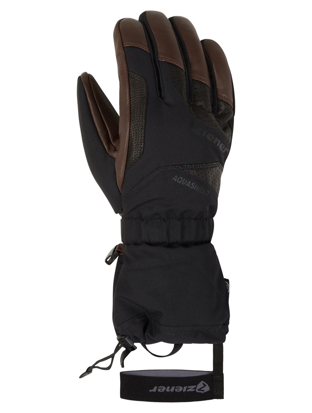 Ziener, Gaiku AS® AW ski gloves men Black Dark Brown black, brown 