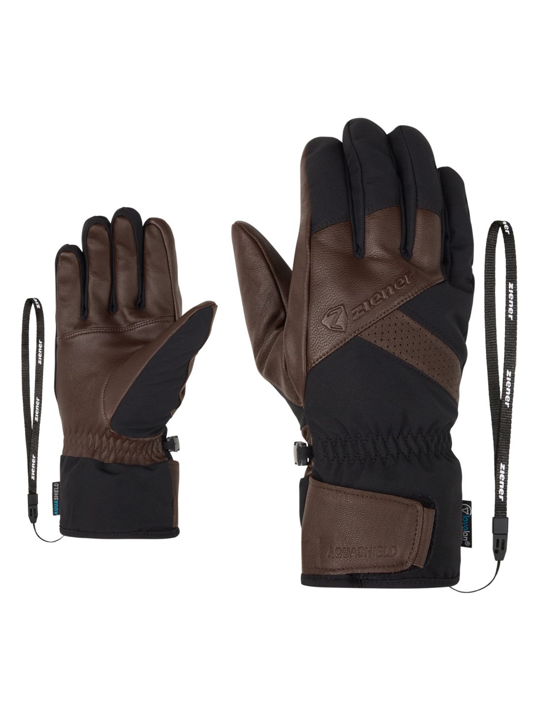 Ziener, Getter AS® AW ski gloves men Dark Brown brown 