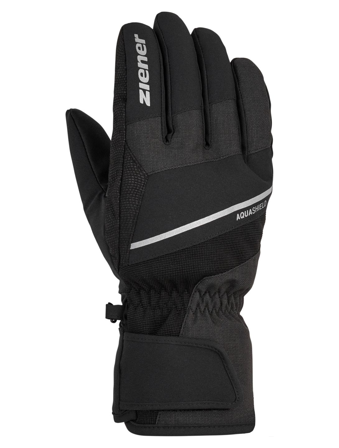 Ziener, Gezim AS® ski gloves men Black Tec black, grey 