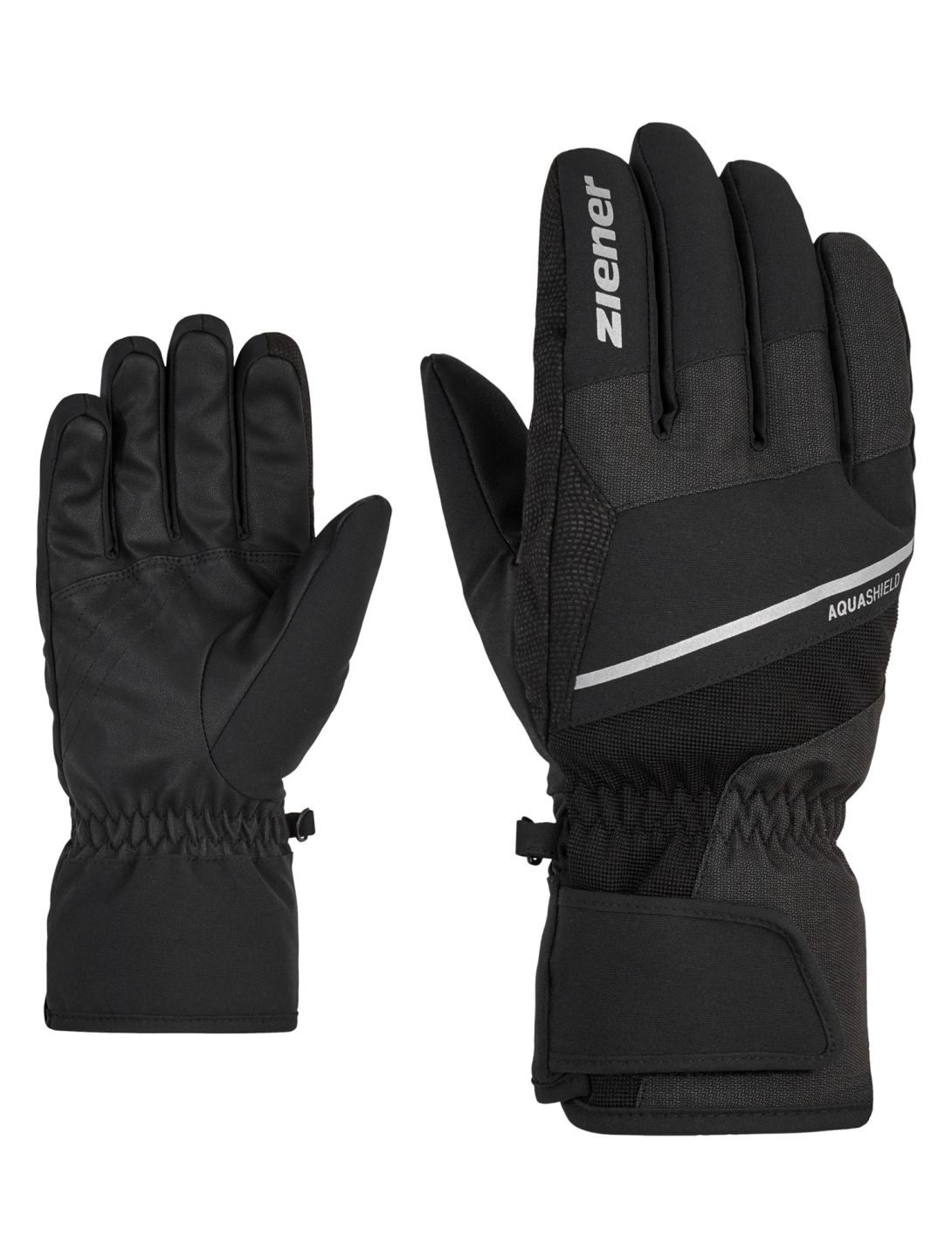 Ziener, Gezim AS® ski gloves men Black Tec black, grey 