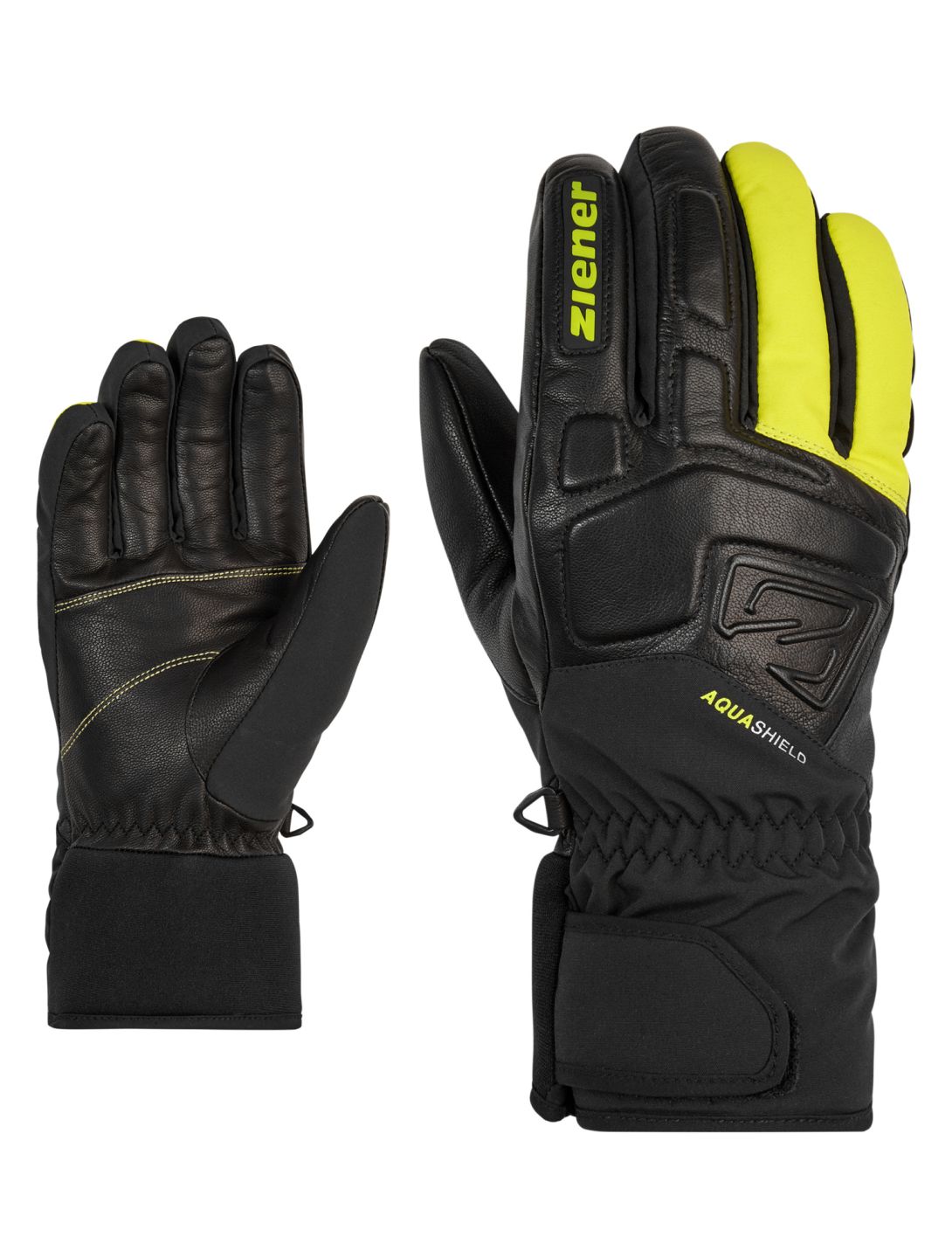 Ziener, Glyxus AS ski gloves men Bitter Lemon yellow 