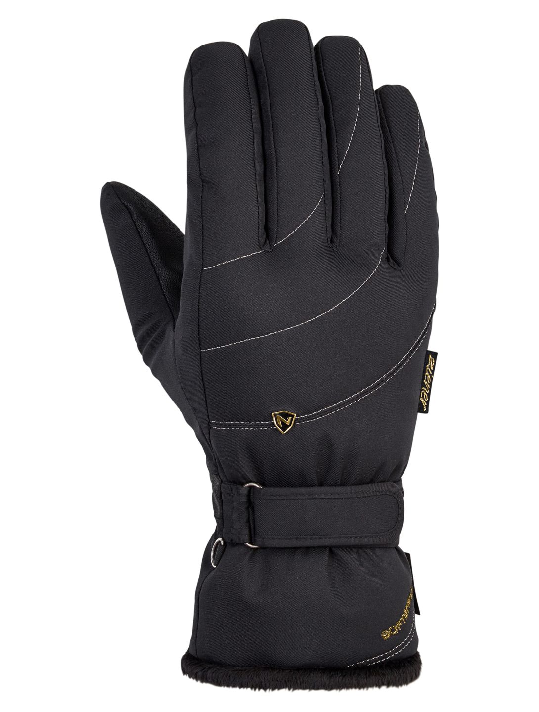 Ziener, Kahli PR Lady ski gloves women Black Gold Art black, Goud 