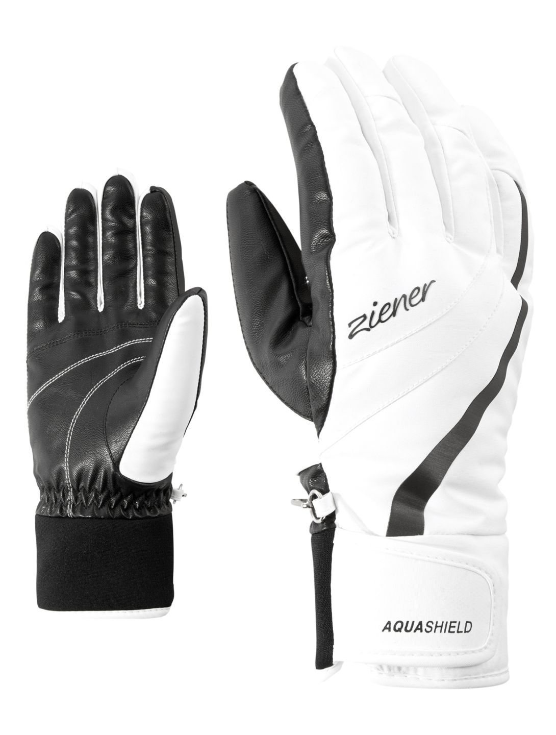 Ziener, Kitty AS® Lady ski gloves women White white 