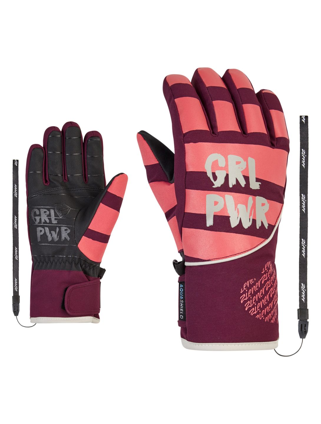 Ziener, Liwa AS ski gloves kids Velvet Red red 