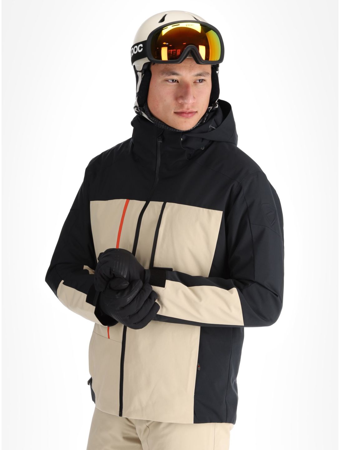 Ziener, Taponga ski jacket men Cashew Ripstop beige, black 