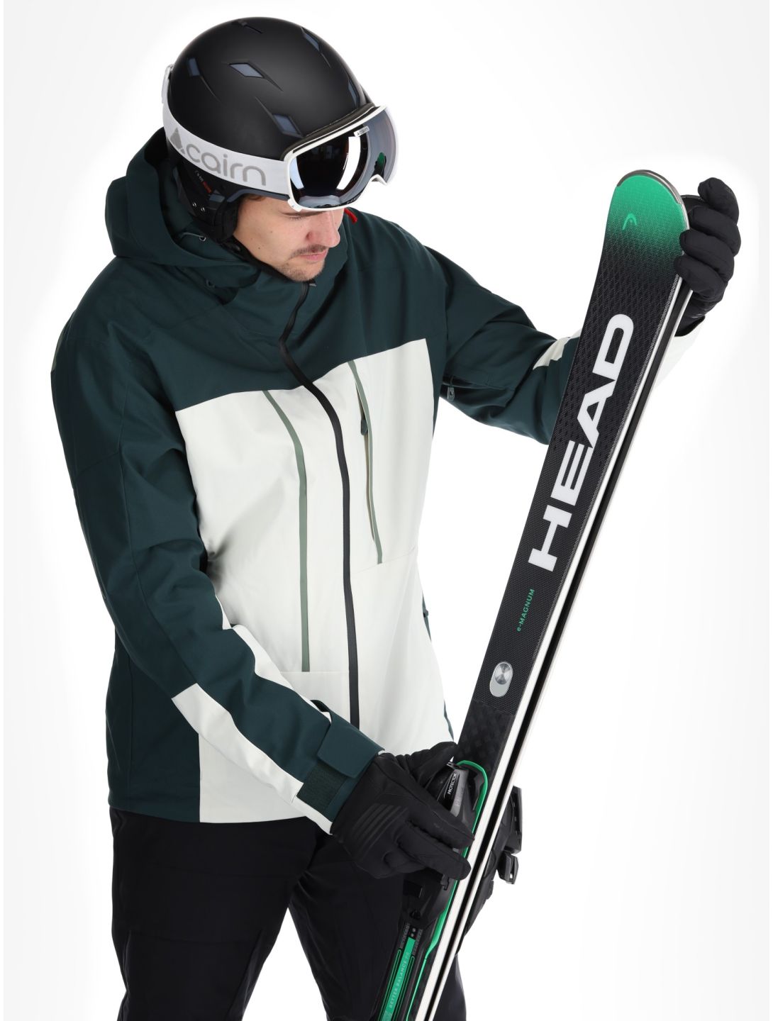 Ziener, Taponga ski jacket men Dark Jungle green, white 