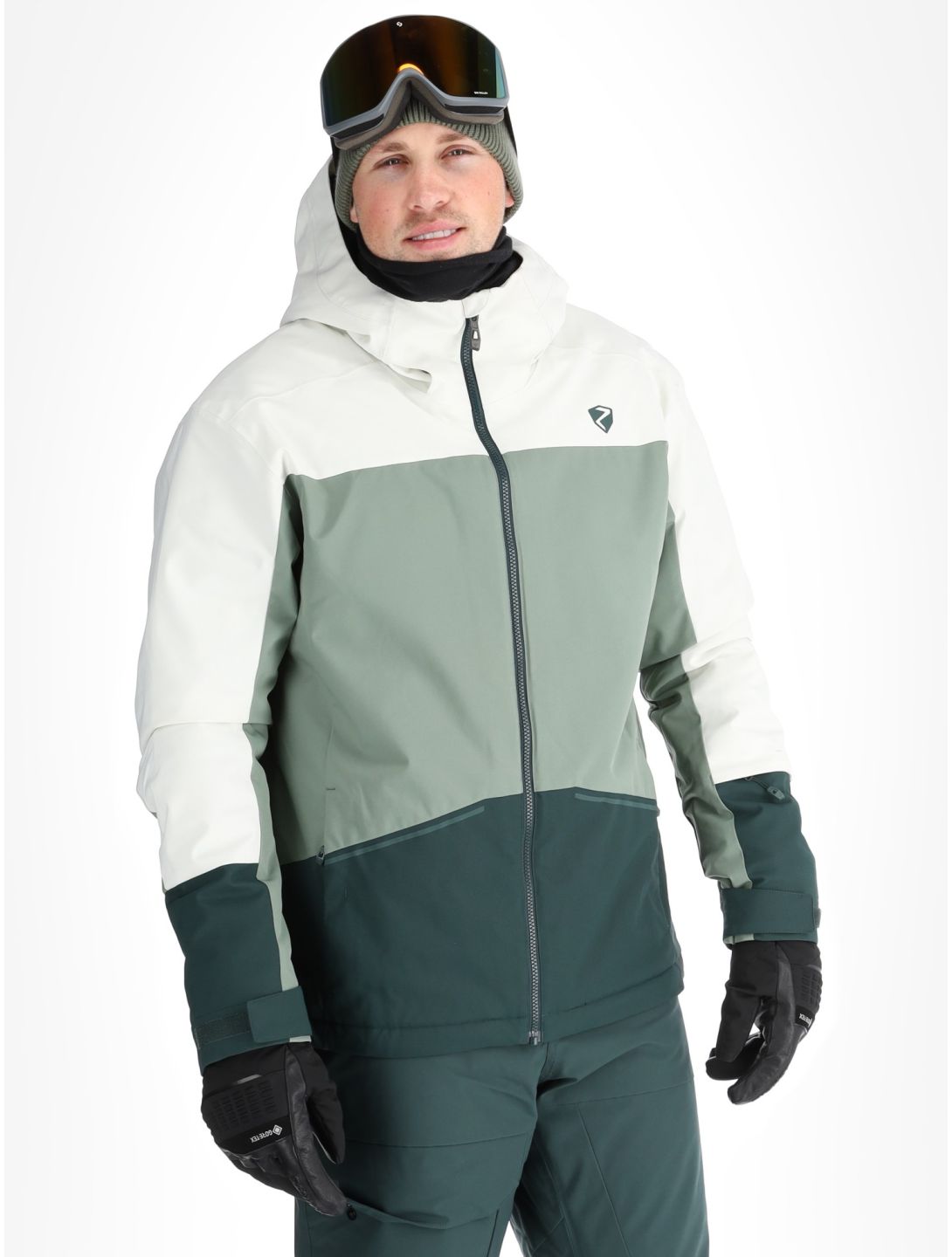 Ziener, Timbarra ski jacket men Dark Jungle green, white 