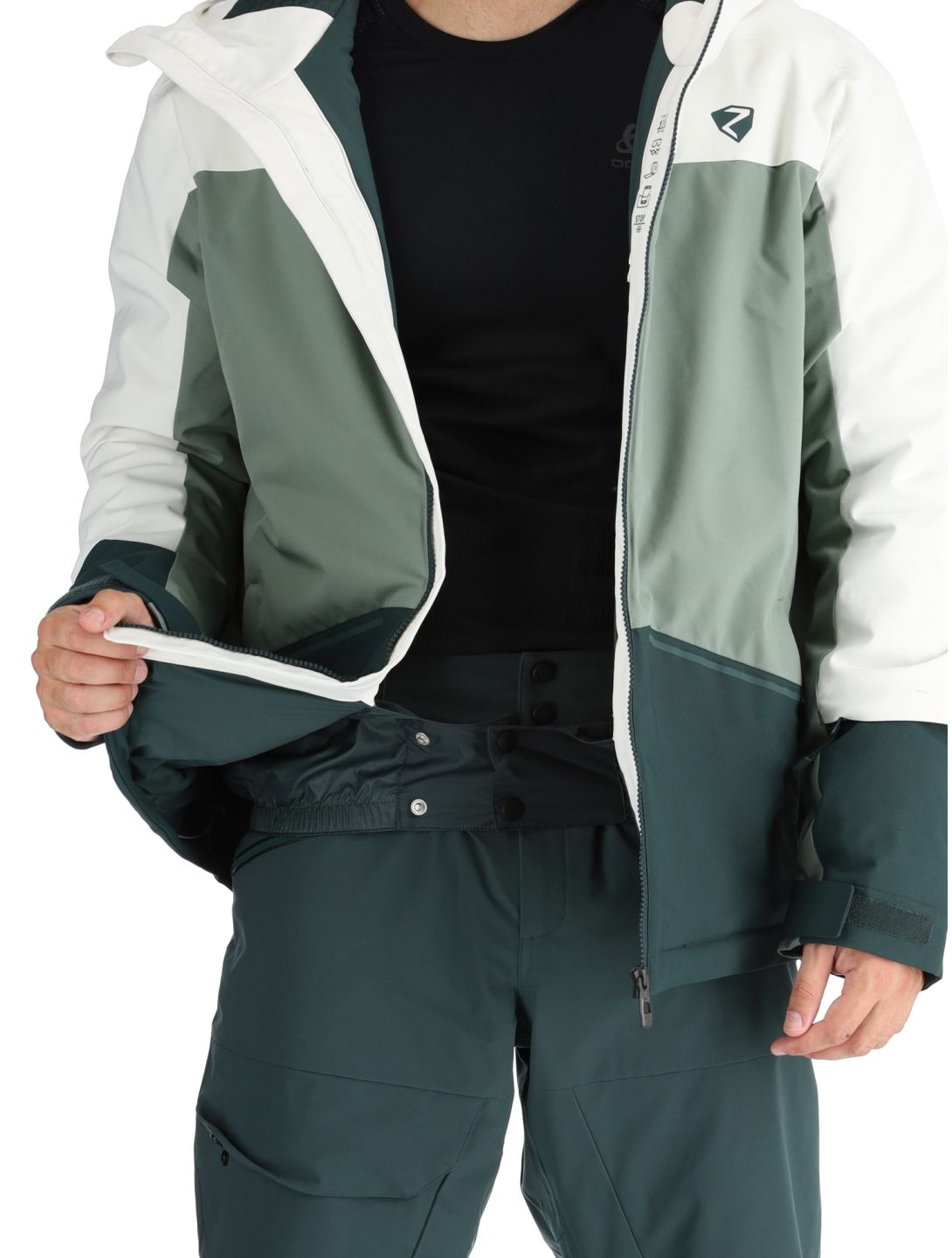 Ziener, Timbarra ski jacket men Dark Jungle green, white 