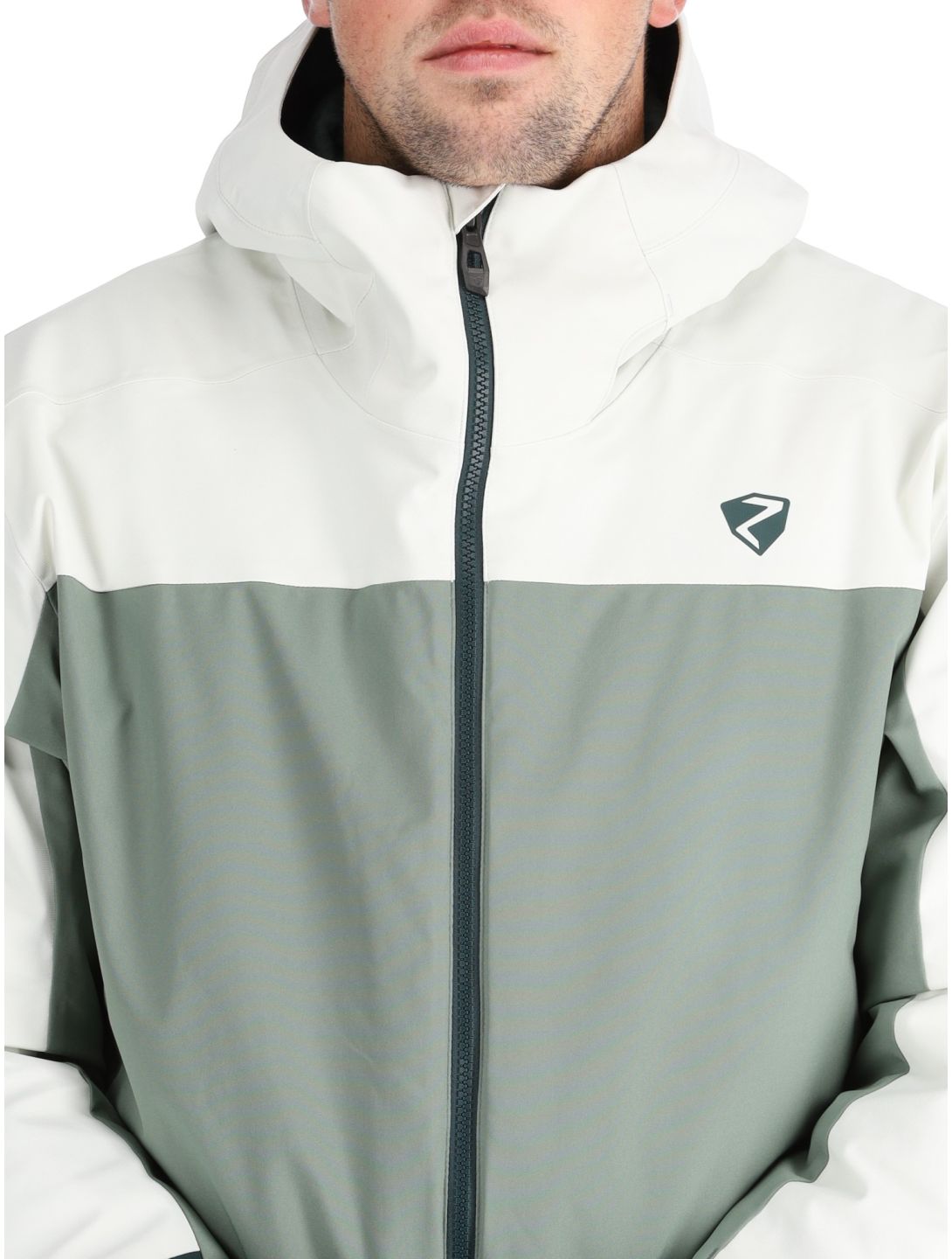 Ziener, Timbarra ski jacket men Dark Jungle green, white 