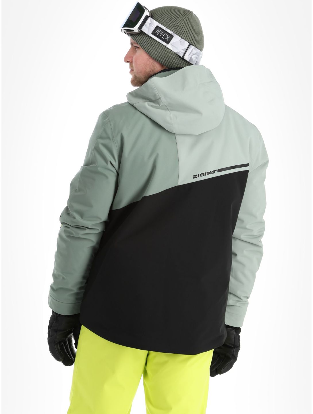 Ziener, Timpa ski jacket men Black.Green Mud black, green 