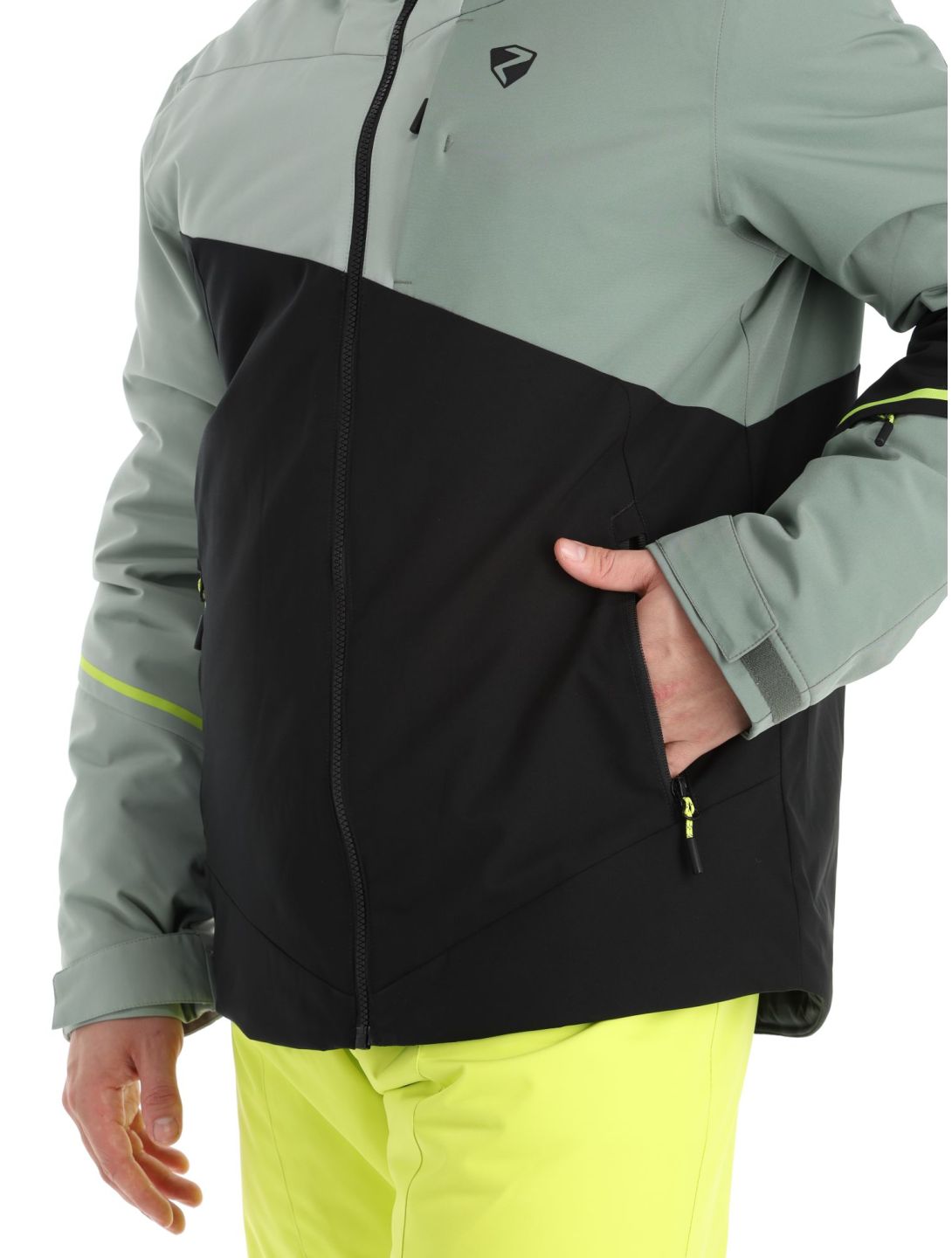 Ziener, Timpa ski jacket men Black.Green Mud black, green 