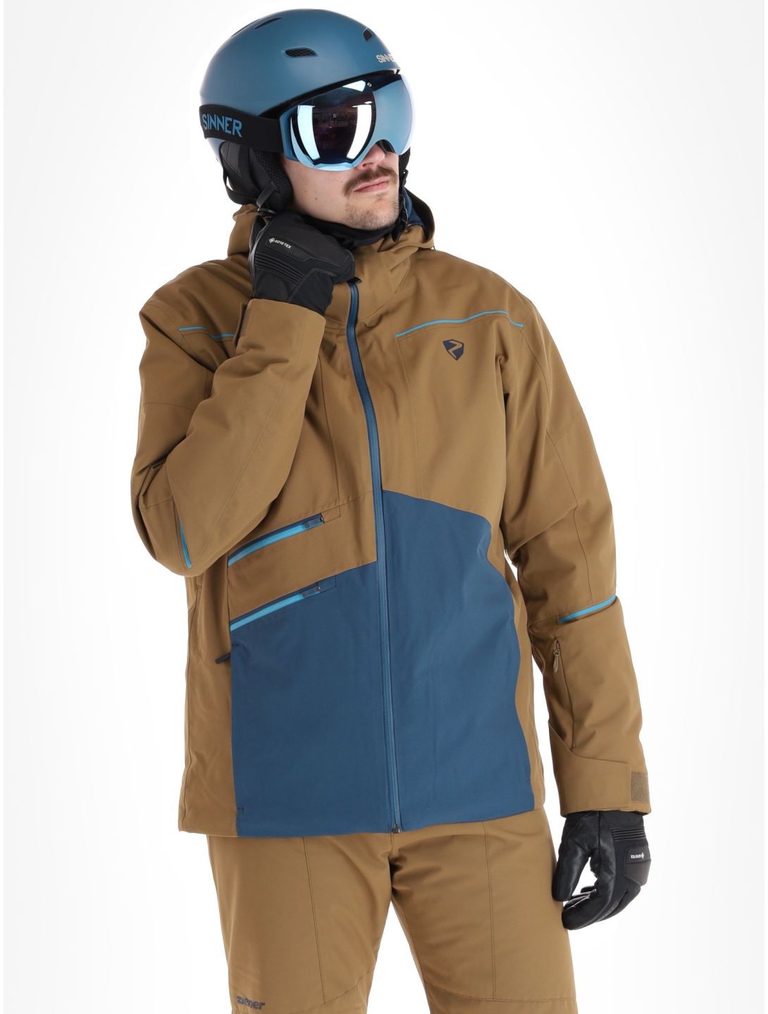 Ziener, Toaca ski jacket men Walnut Dob brown, grey 