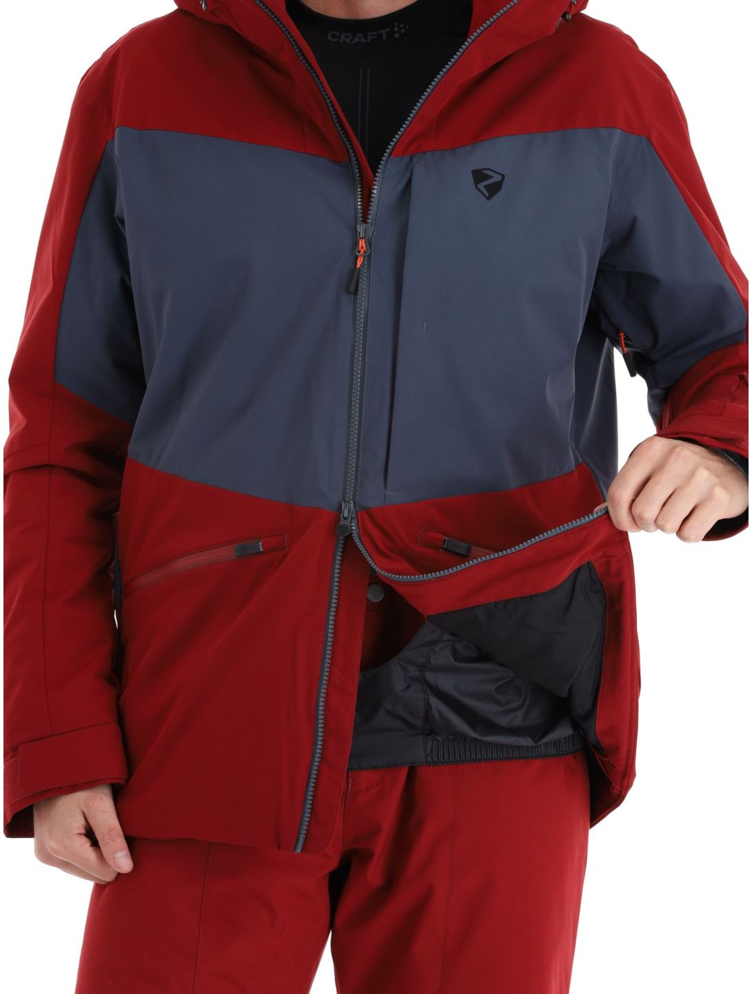 Ziener, Triglav ski jacket men Red Cabin grey, red 