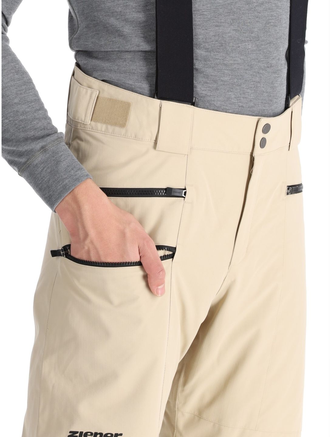 Ziener, Tronador ski pants men Cashew Ripstop beige 