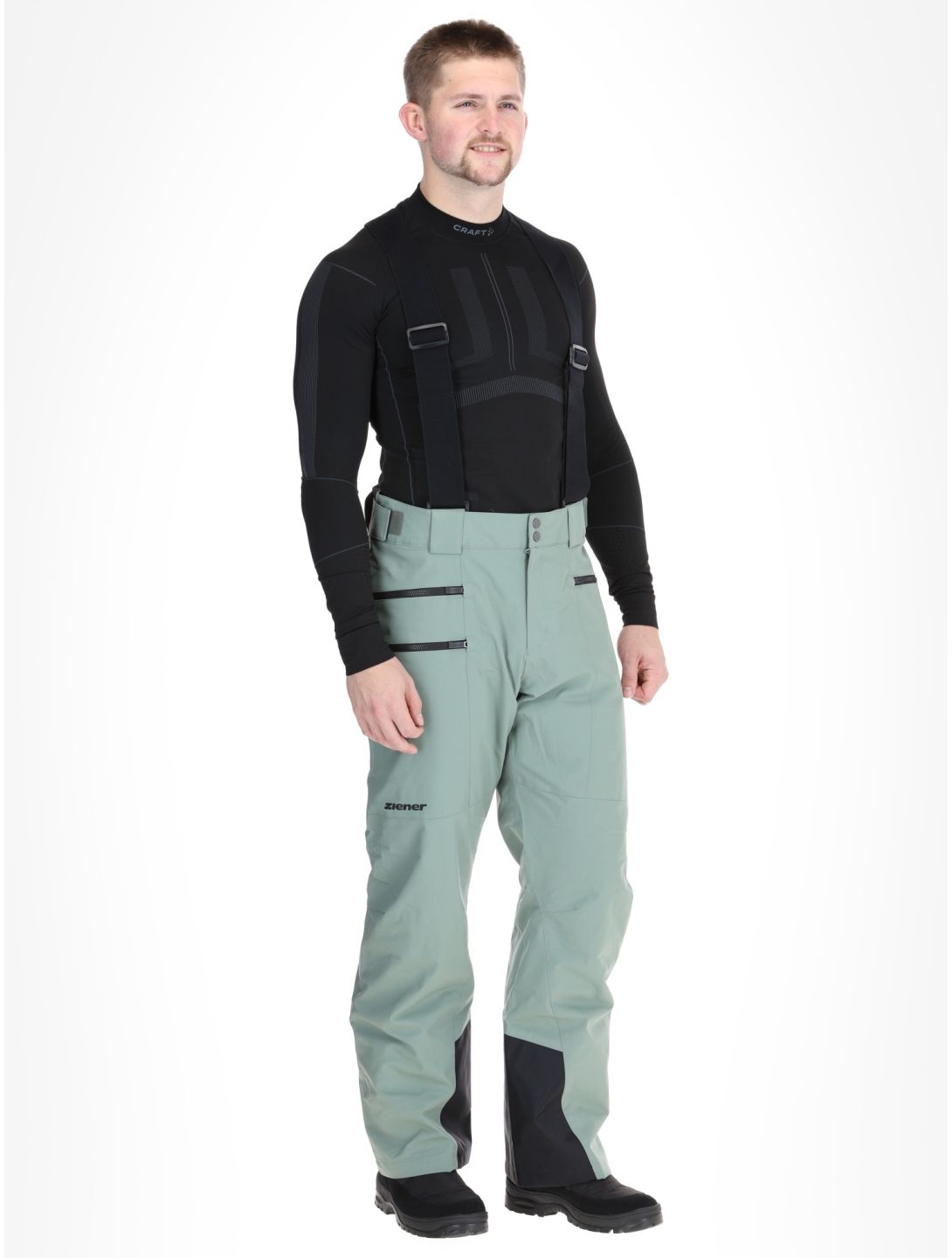 Ziener, Tronador ski pants men Green Mud green 