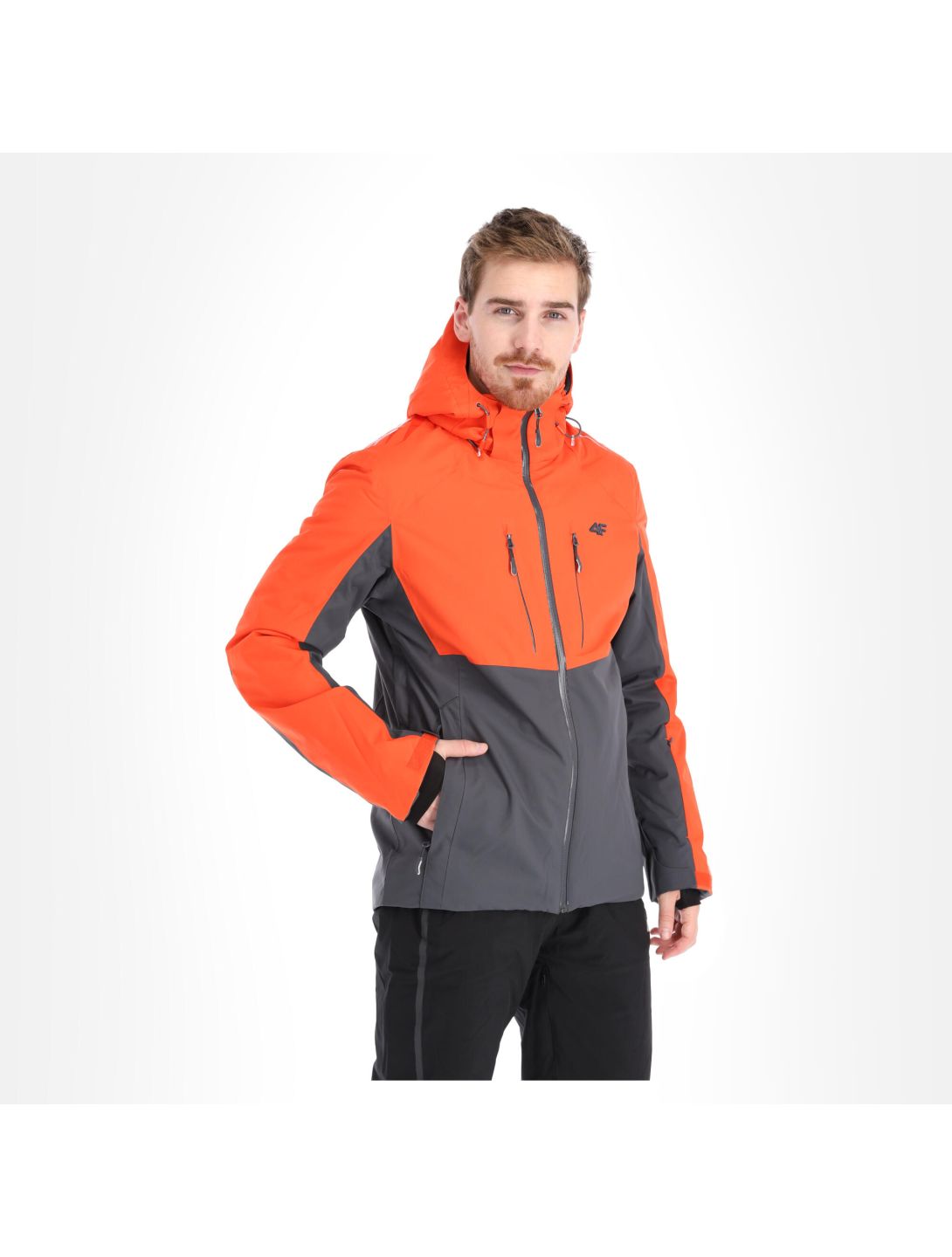 4F, H4Z20-KUMN010 ski jacket men anthracite grey/orange