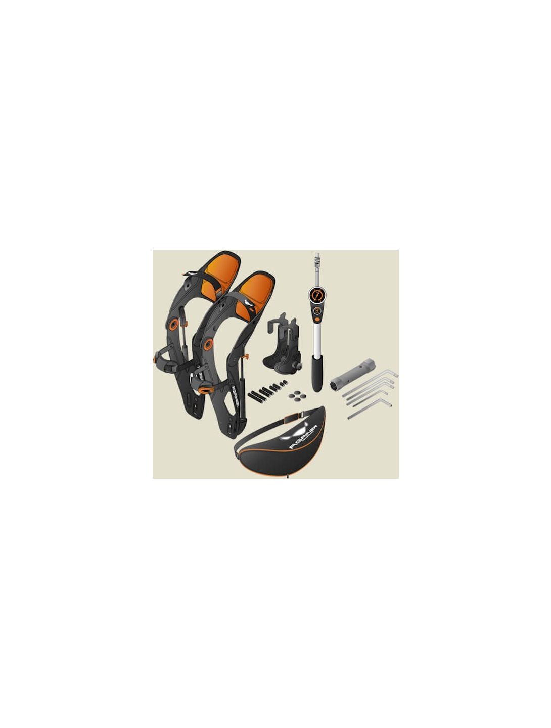 Againer, Exoskeleton ski brace unisex black, orange 