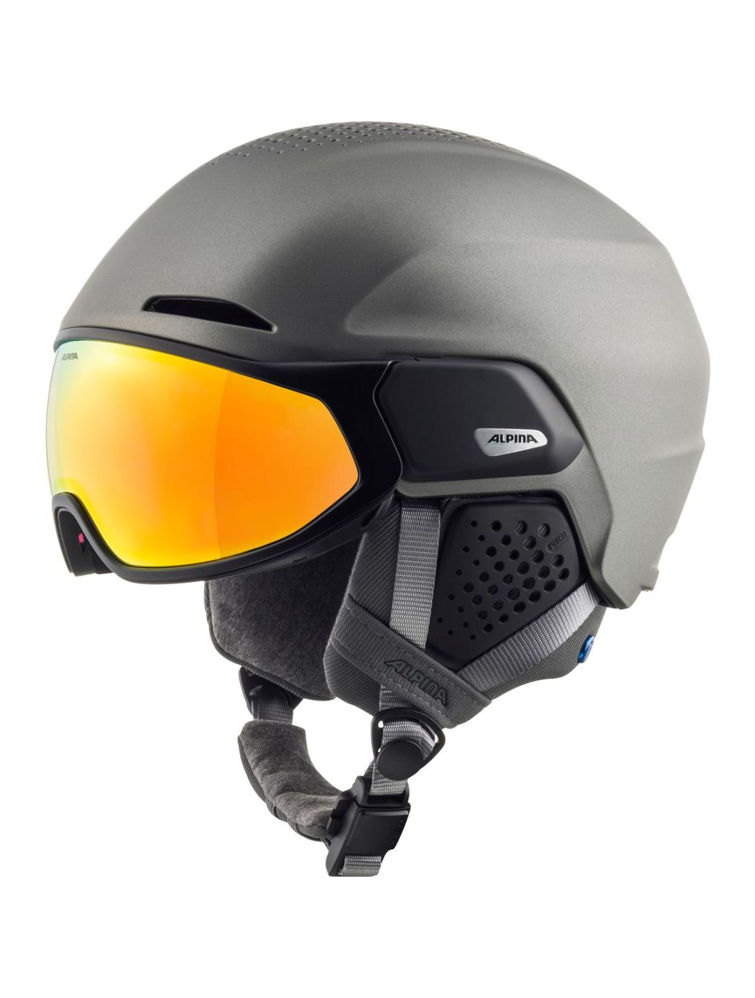 Alpina, ORO QV Mips ski helmet with visor unisex Gunmetal Matt grey 