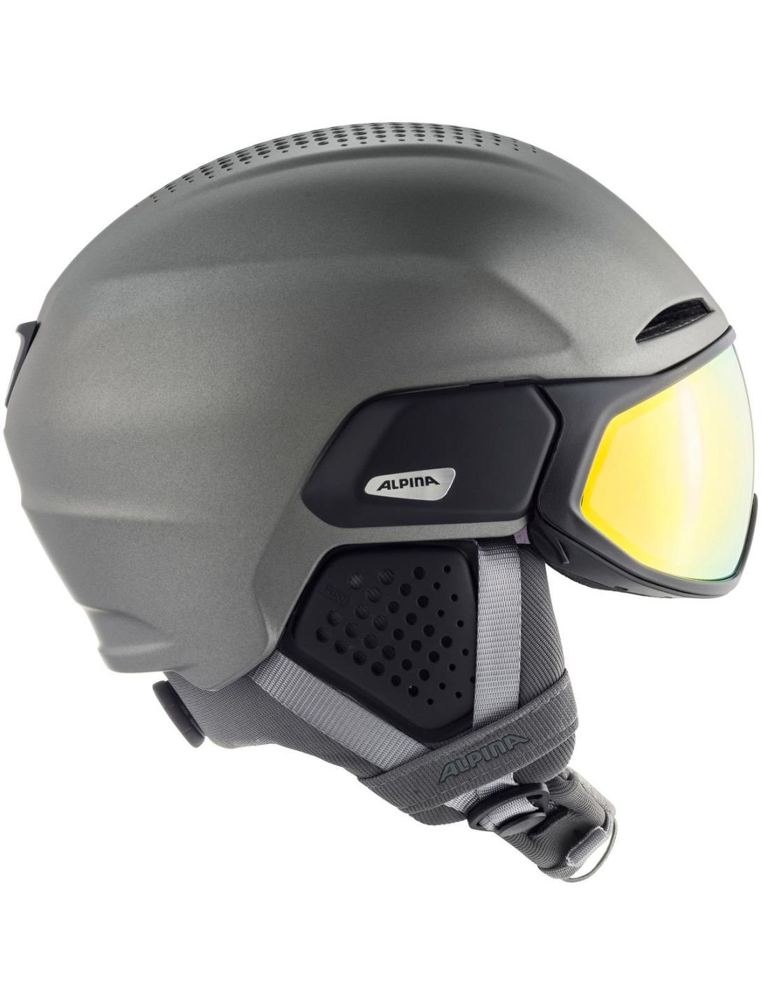 Alpina, ORO QV Mips ski helmet with visor unisex Gunmetal Matt grey 