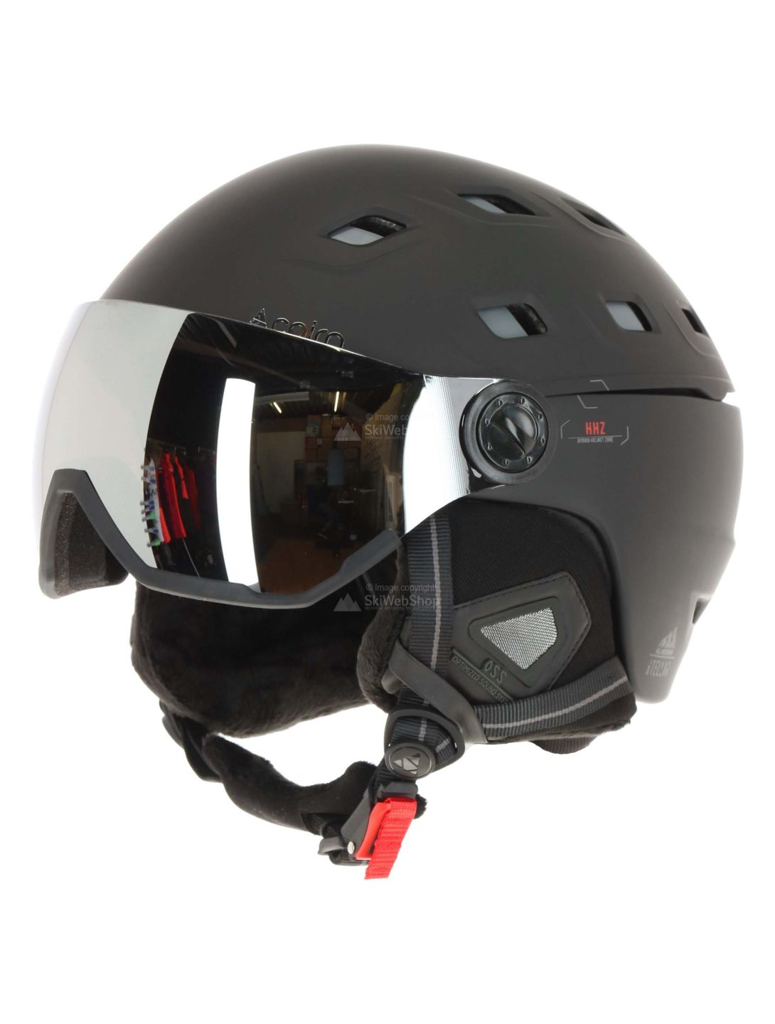 Cairn, ski helmet with visor, spare lens, black