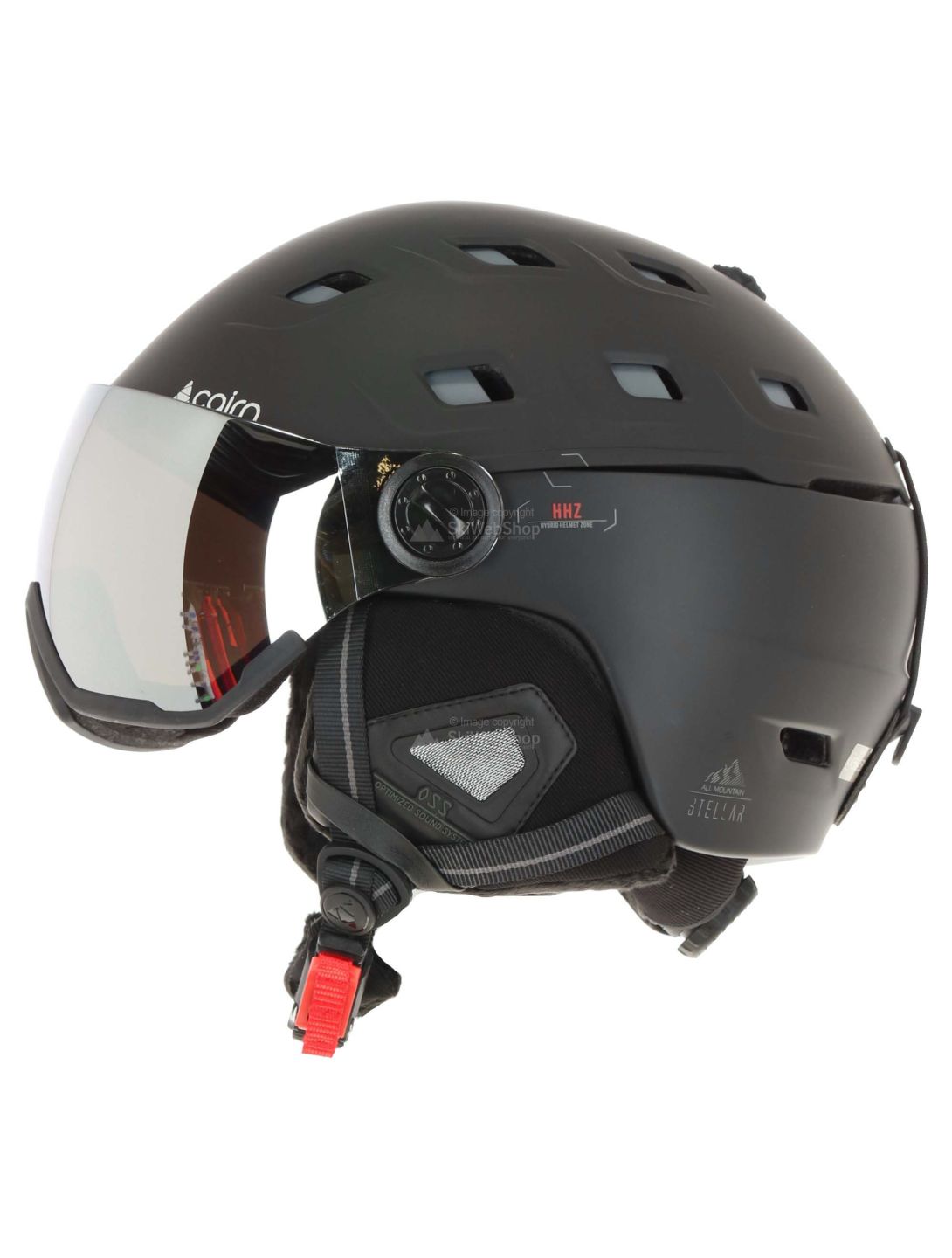 Cairn, ski helmet with visor, spare lens, black