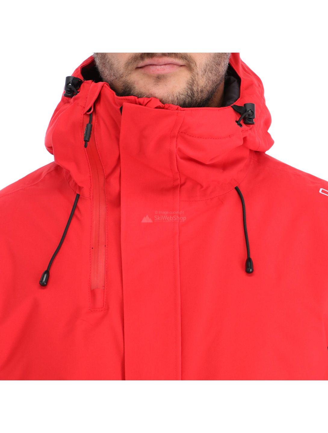 Men's Ski Jacket, Snow, Red, 8000 WP, CMP MAN JACKET ZIP HOOD