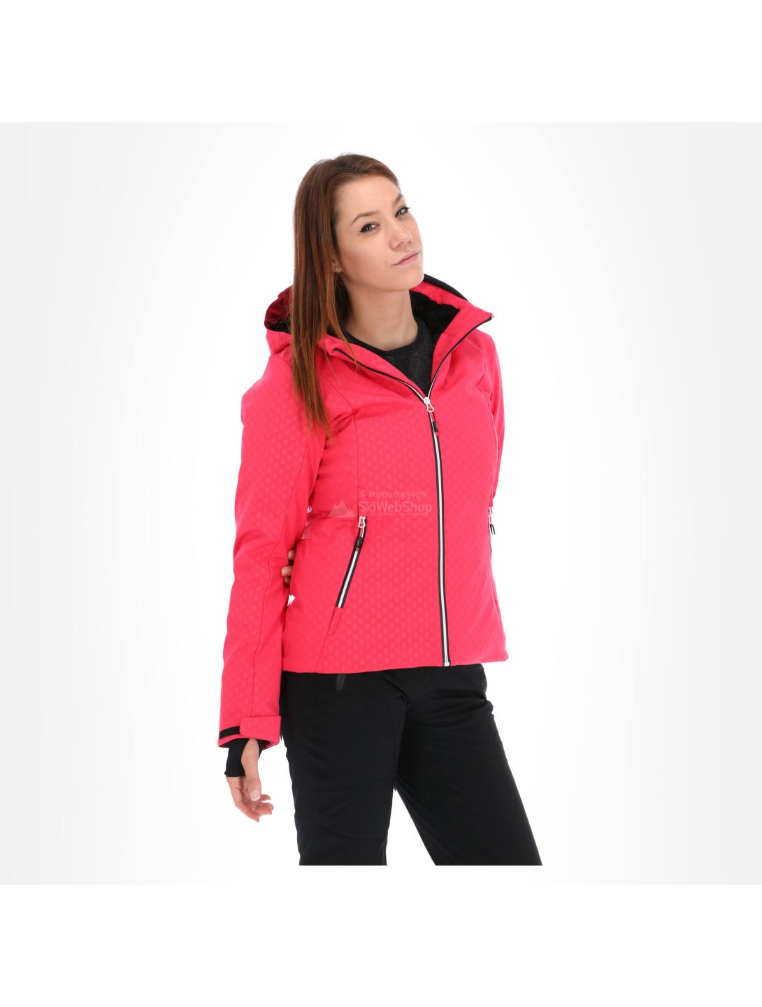 CMP, Softshell jacket zip hood, softshell ski jacket, women, rhodamine pink