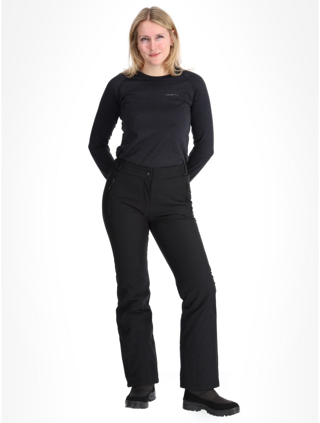 Maier Sports, Vroni Slim 2.0 ski pants long model women Black black 