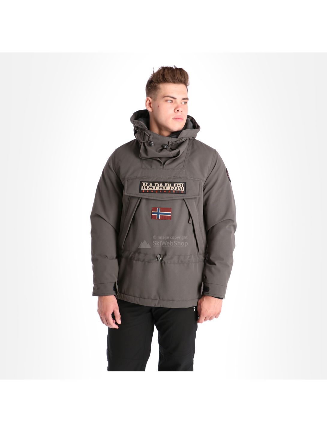 Napapijri, Skidoo anorak, ski jacket, men, solid grey