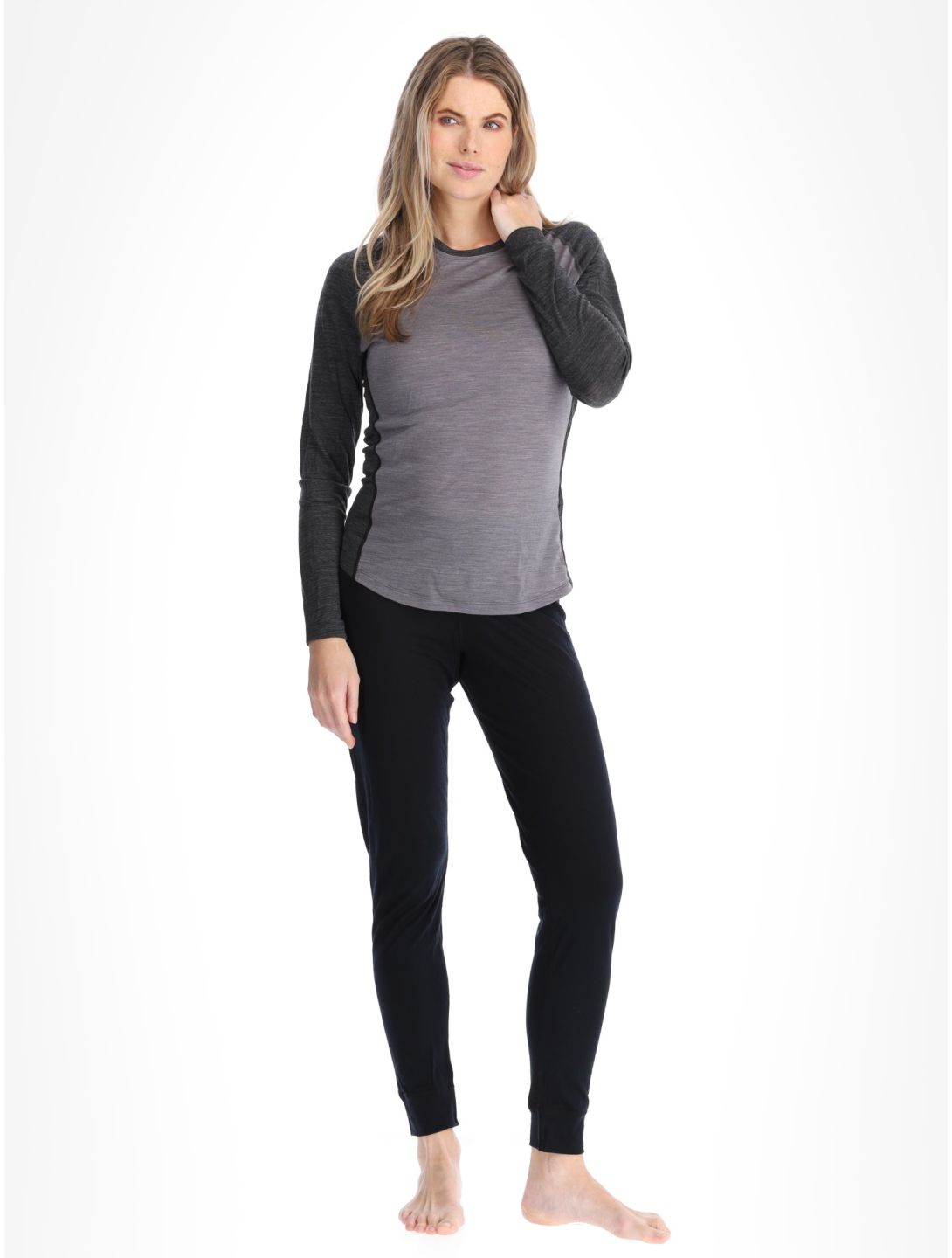 Odlo, Natural Performance PW 150 thermal shirt women Grey Melange - Dark Grey Melange grey 