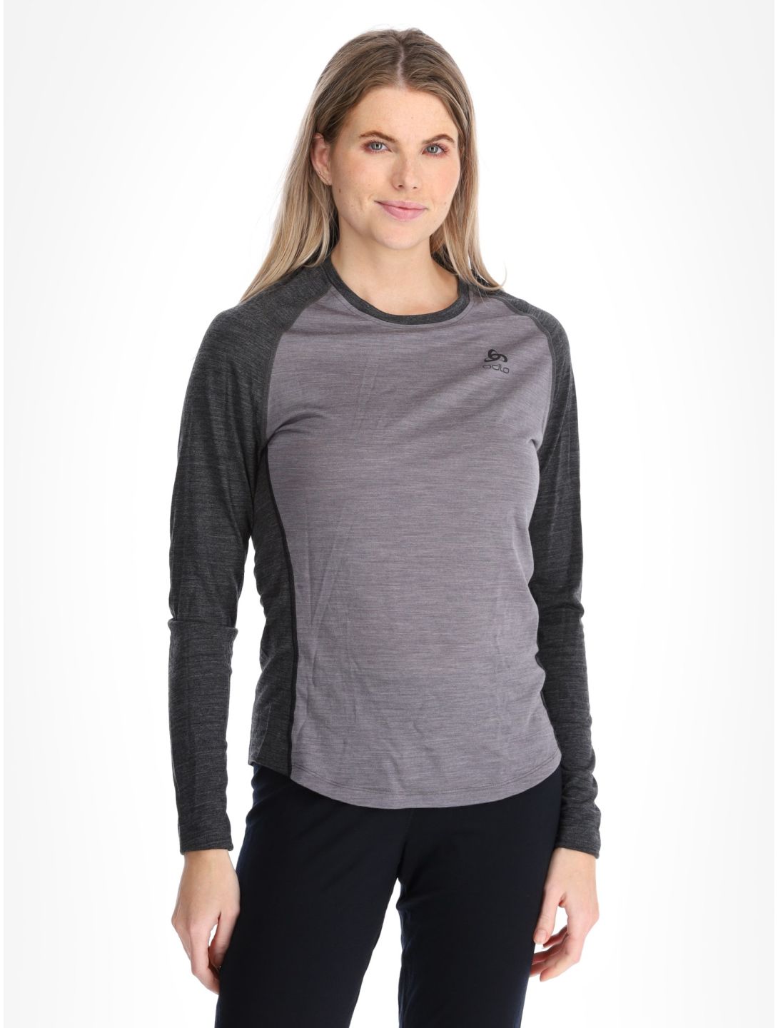 Odlo, Natural Performance PW 150 thermal shirt women Grey Melange - Dark Grey Melange grey 