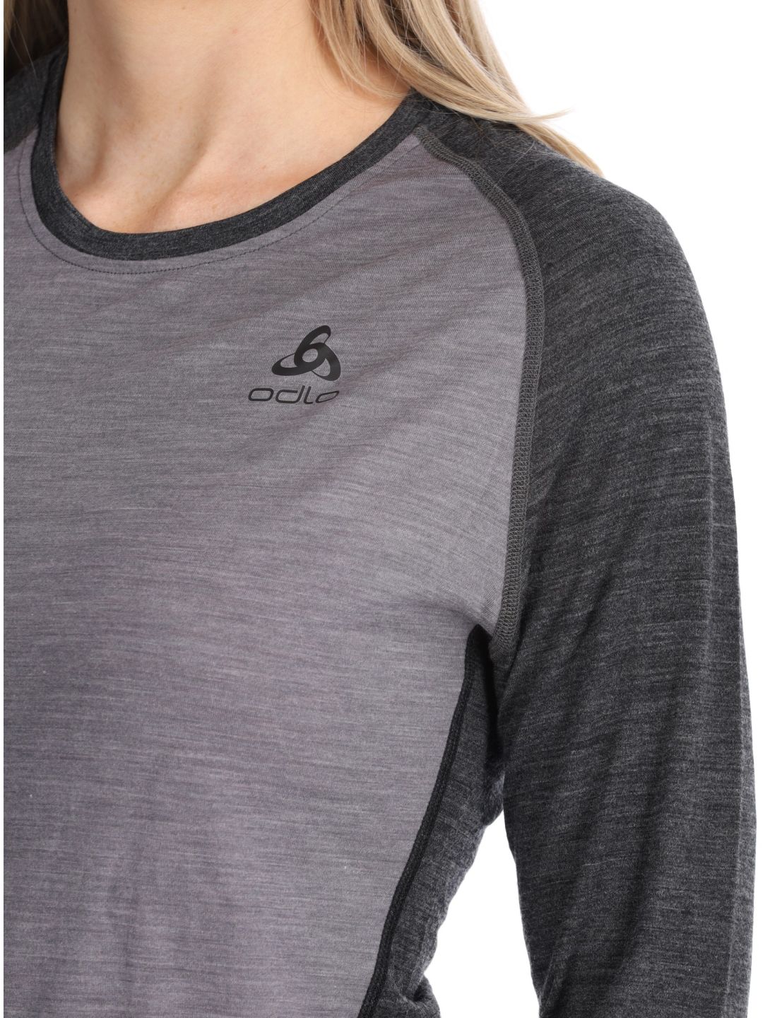 Odlo, Natural Performance PW 150 thermal shirt women Grey Melange - Dark Grey Melange grey 