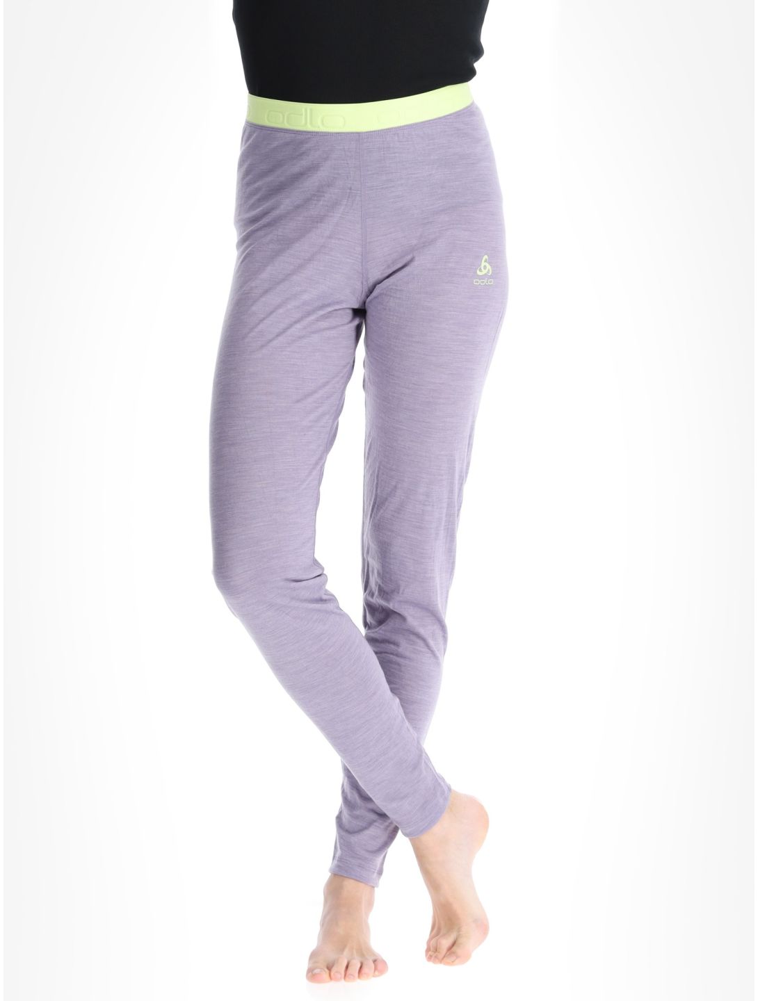 Odlo, Natural Performance PW 150 thermal pants women Gray Ridge Melange - Shadow Lime green, grey 