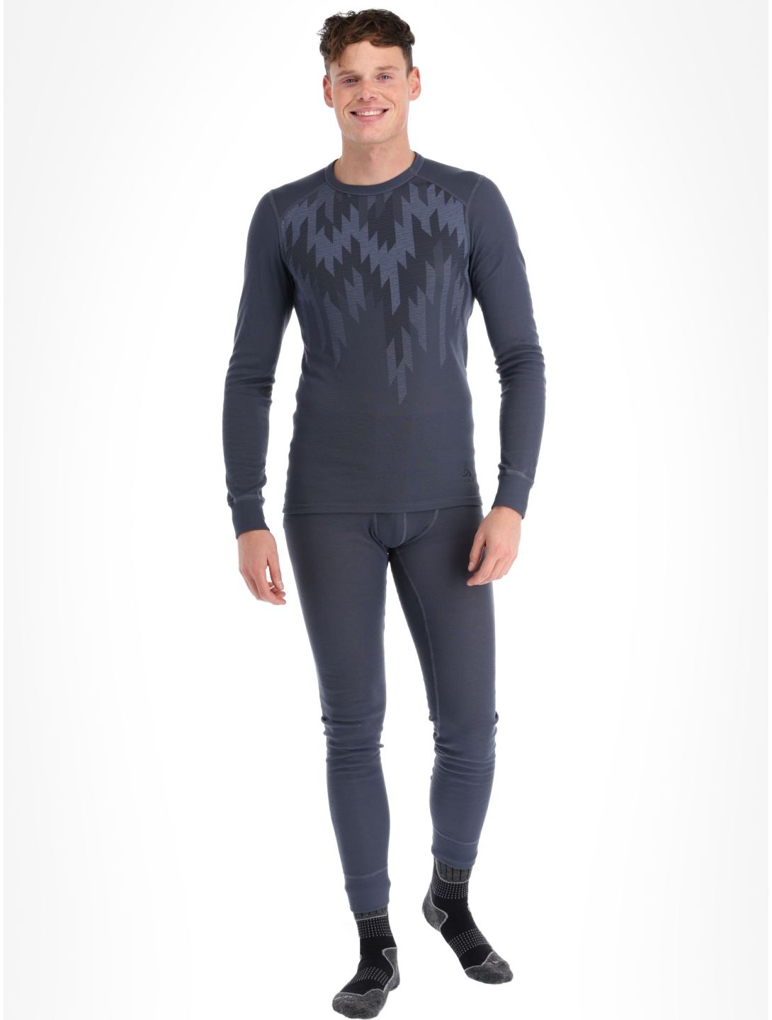 Odlo, Active Warm Eco Graphic thermal shirt men India Ink grey 