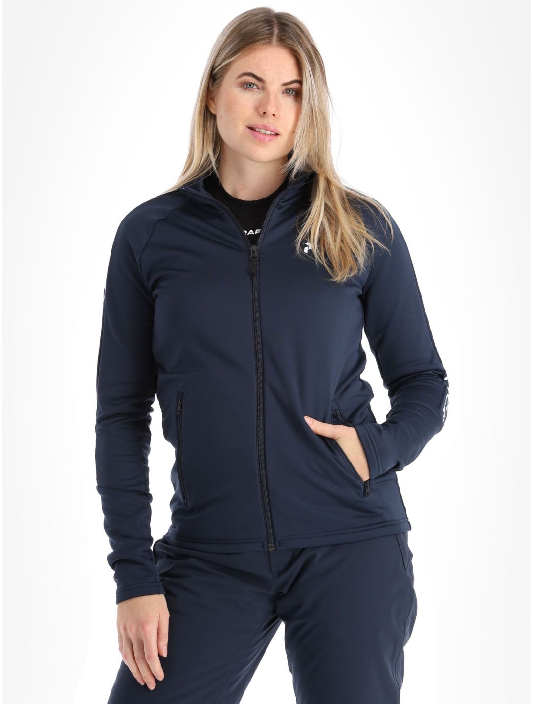 Peak Performance, W Rider Mid Zip jacket women Blue Shadow-Blue Shadow blue 