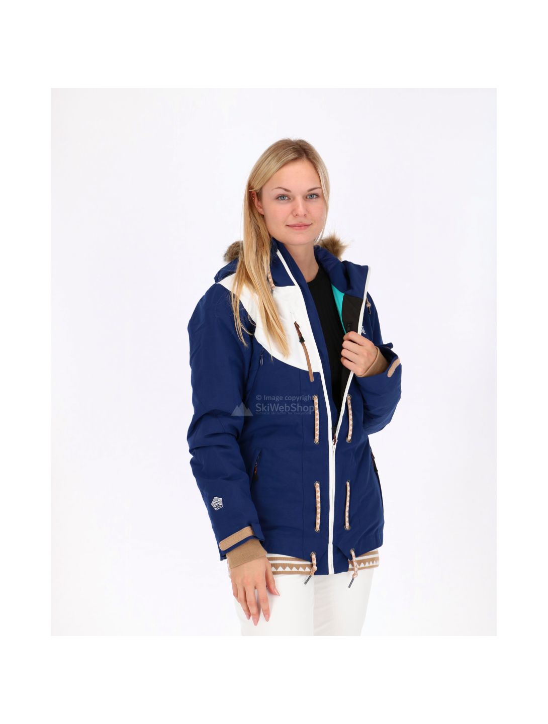 Picture, Cooler, ski jacket, women, dark blue-white