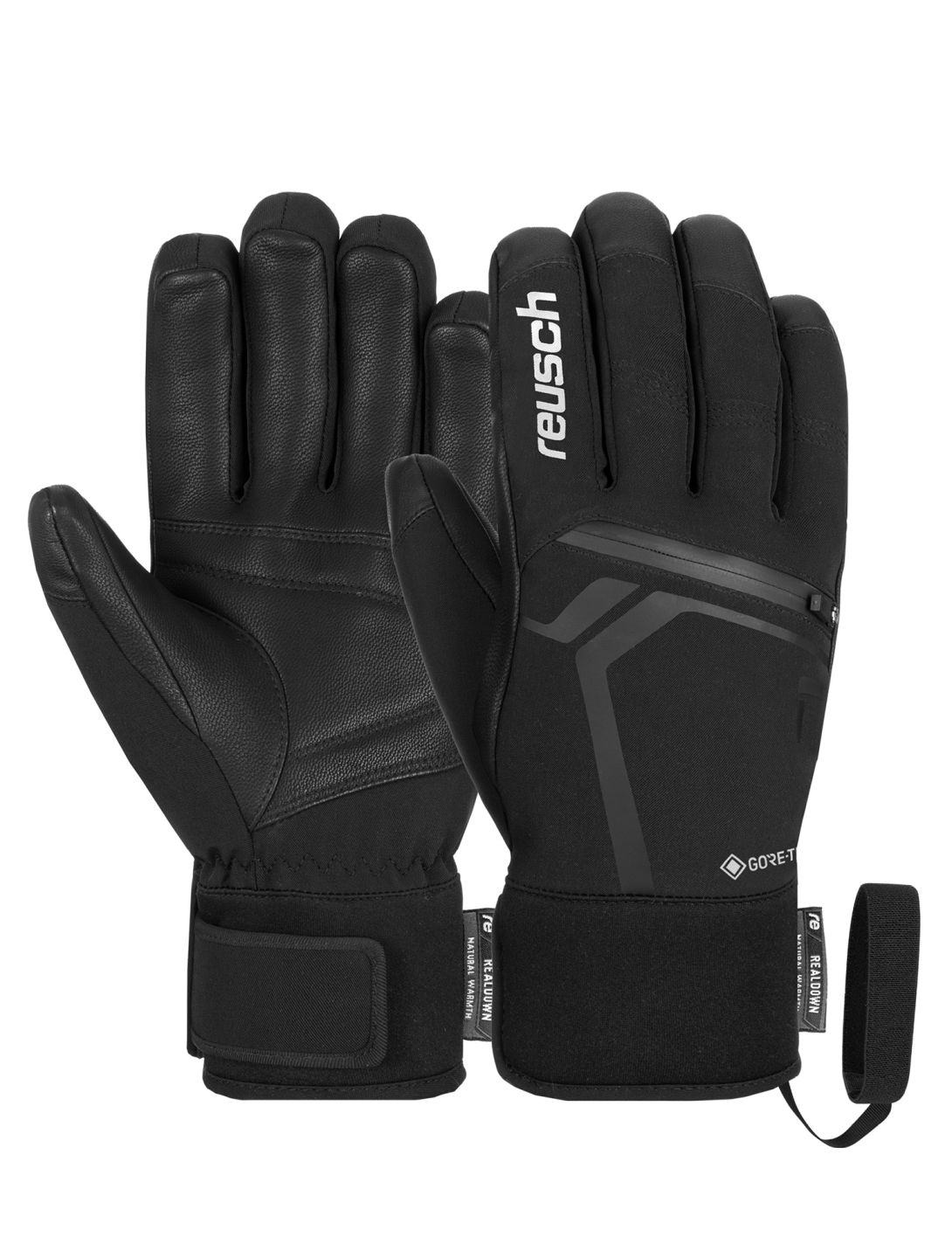 Reusch, Down Spirit GORE-TEX SC ski gloves men Black / Silver black, Zilver 