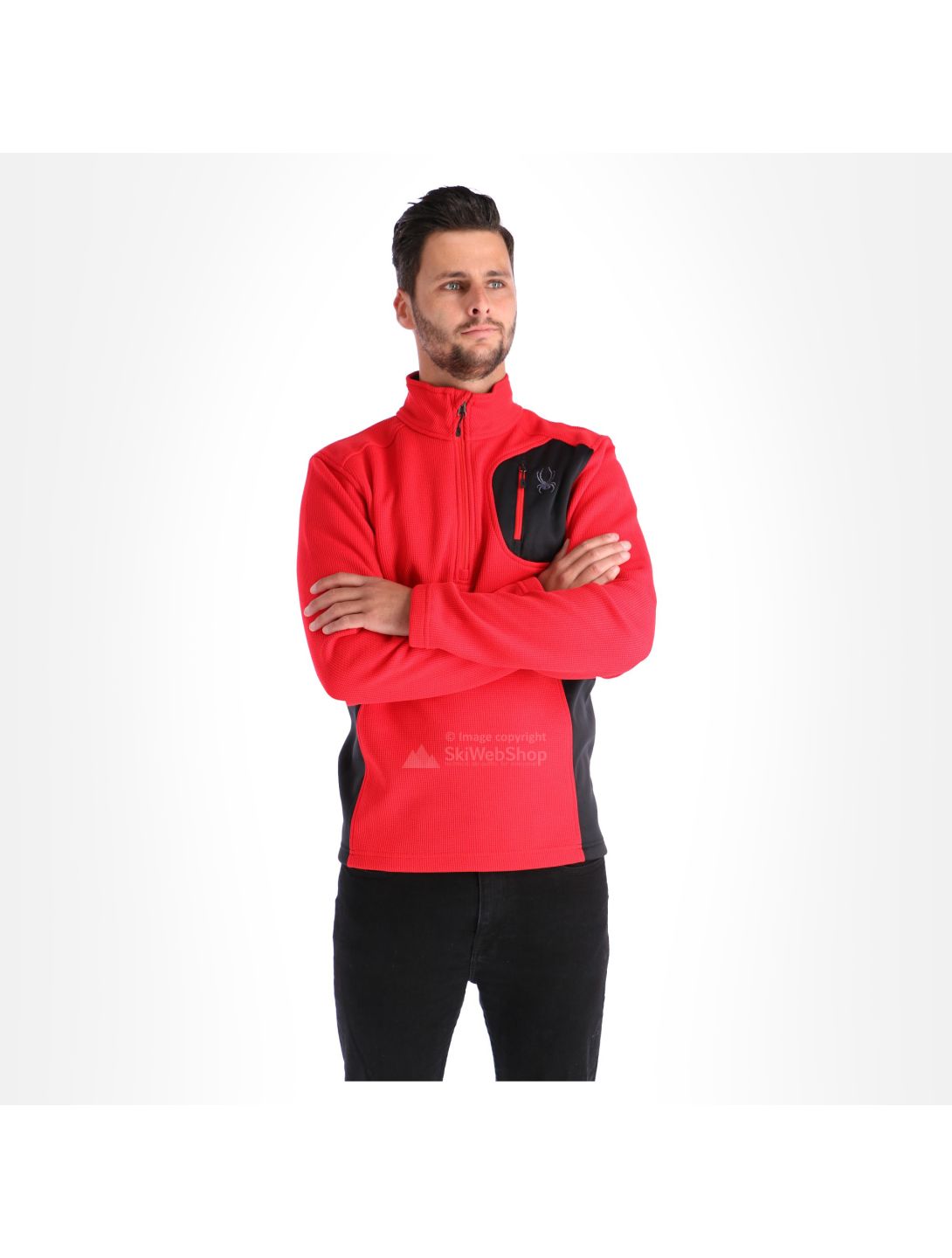 Spyder, Bandit half zip stryke, sweater, men, red/black