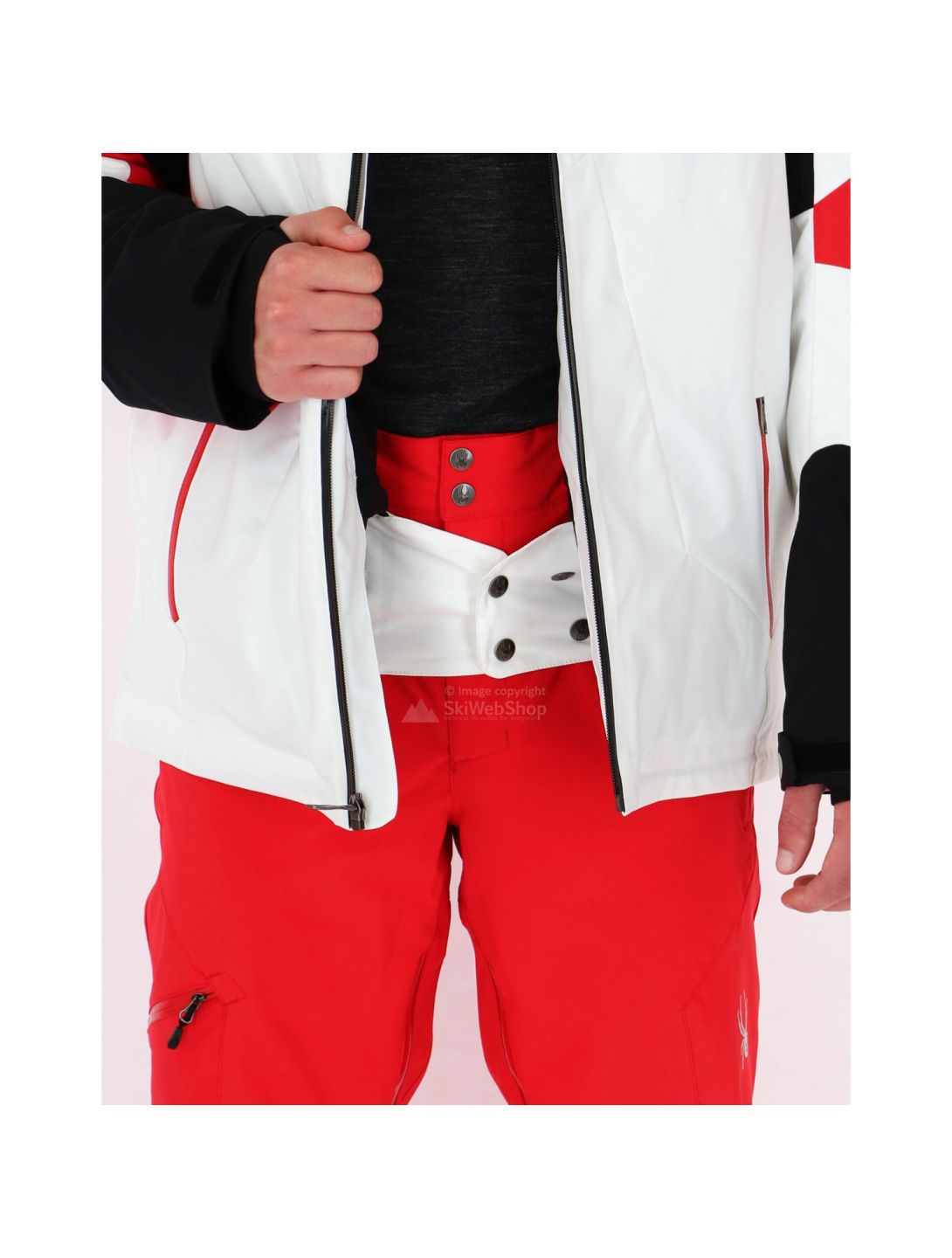 Spyder, Leader, ski jacket, men, white - black - red