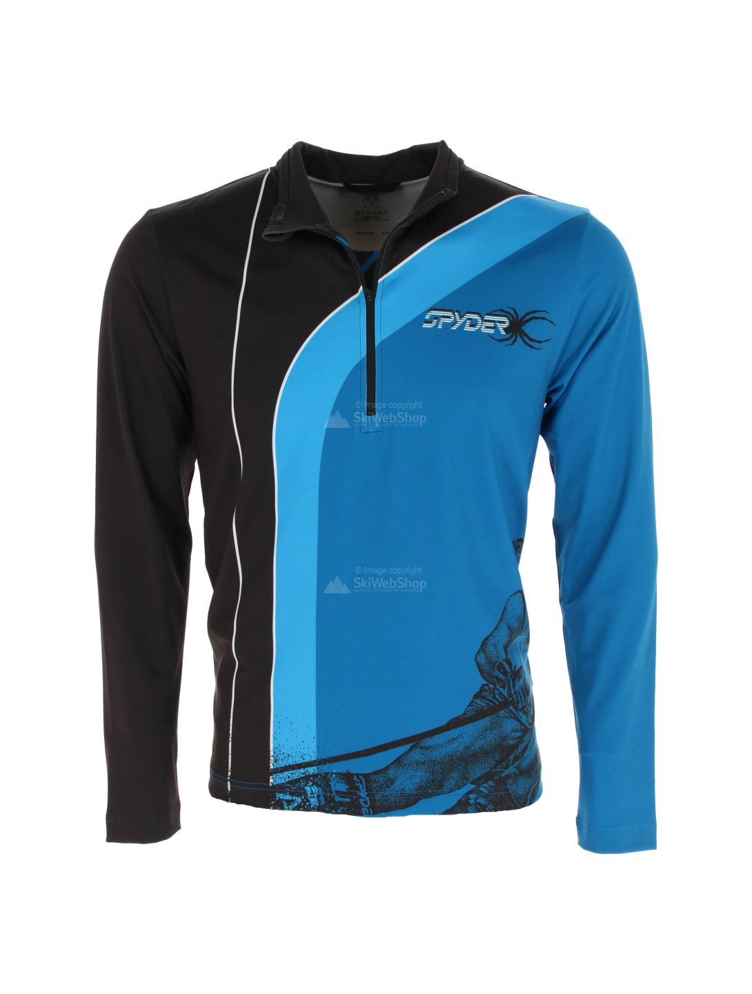 Spyder, Rival zip T-neck, pullover, men, blue/black