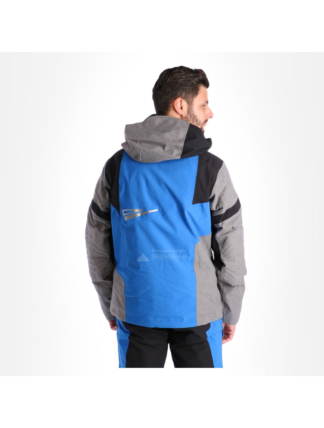 Spyder, Titan, ski jacket, men, sea blue/tfl grey/black/acid yellow