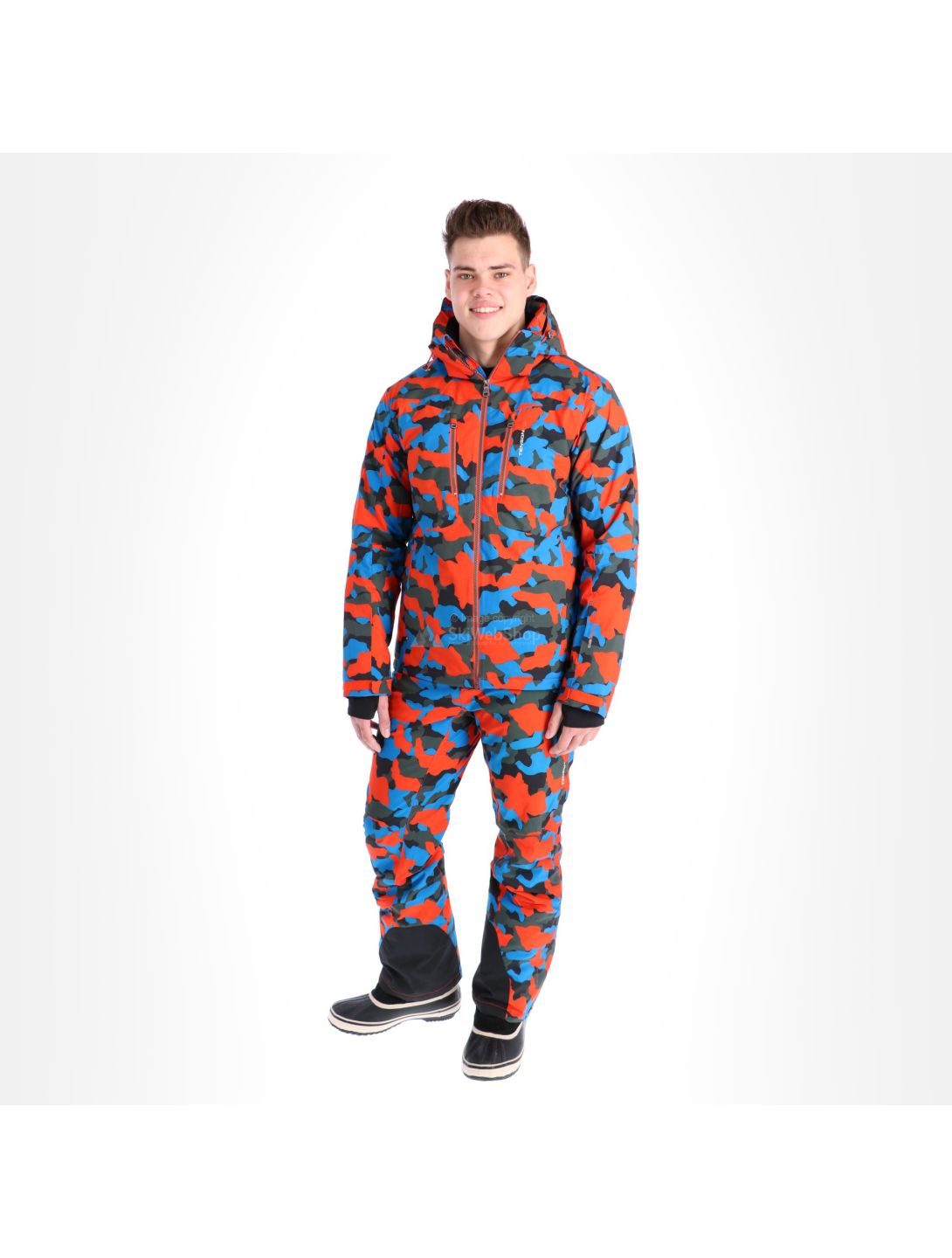 Tenson, Yanis Camo, ski jacket, men, orange