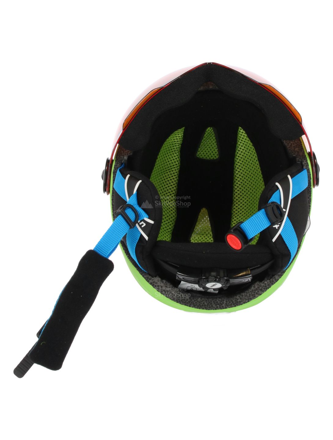 Uvex, Junior visor pro, Ski helmet with visor, kids, apple mat green