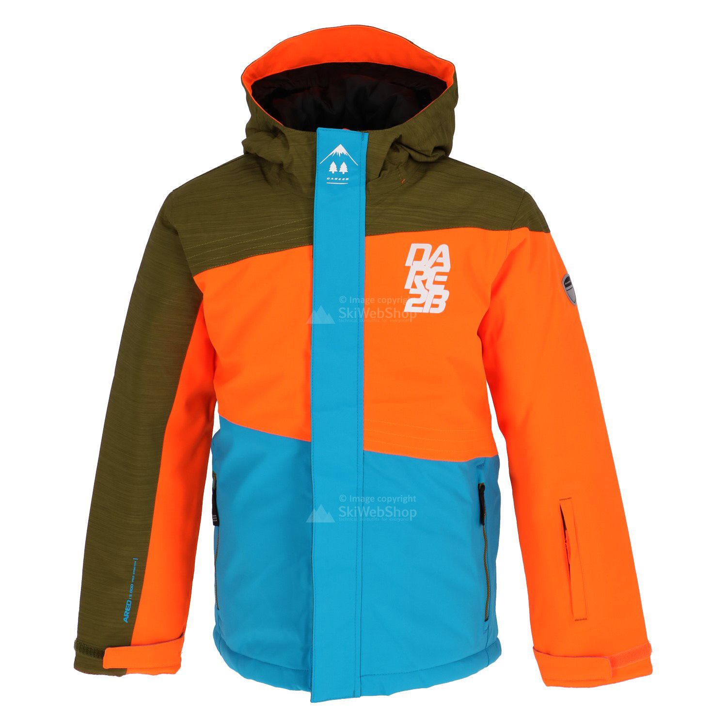 Dare2b, Extempore ski jacket, kids, fluro blue/ orange / green ...