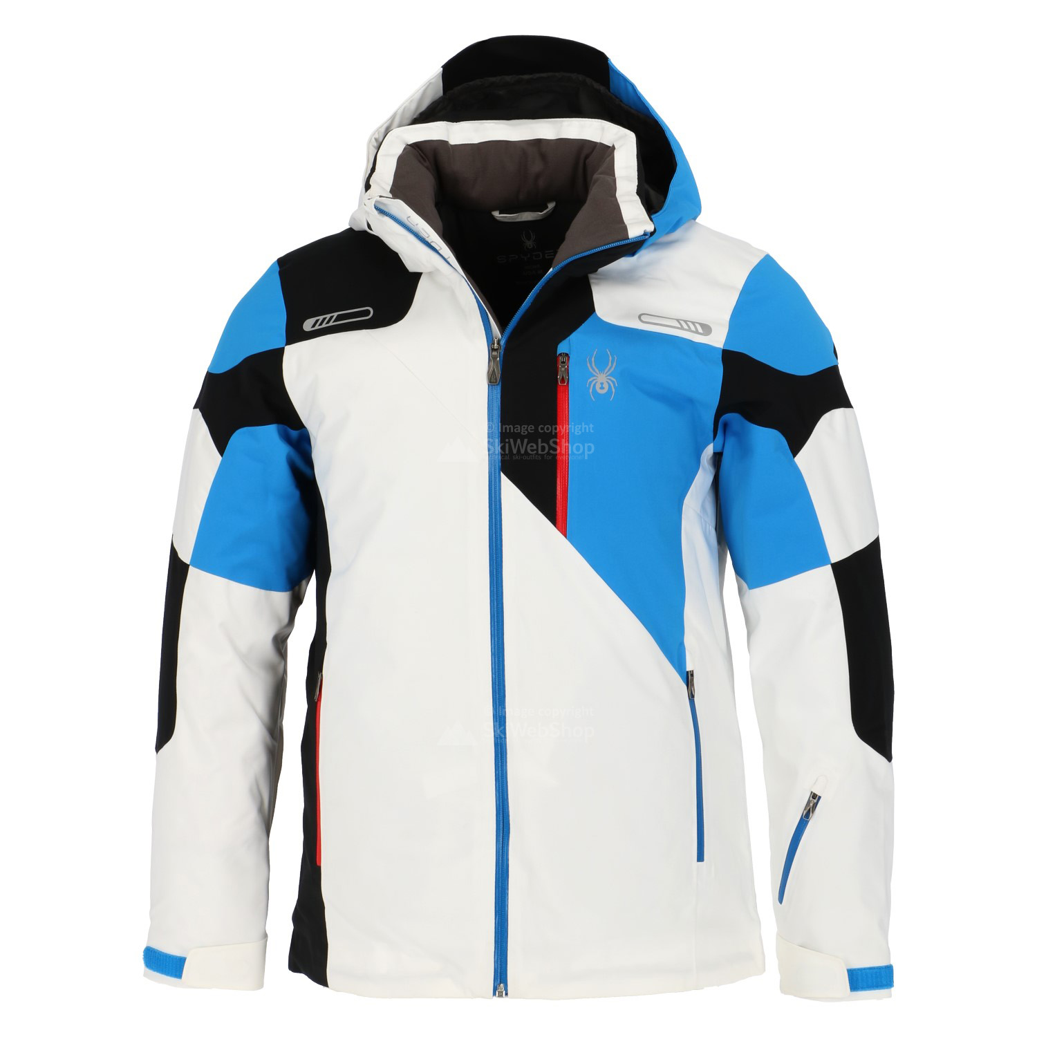 Spyder, Vyper, ski jacket, men, white - french blue - black SkiWebShop.com