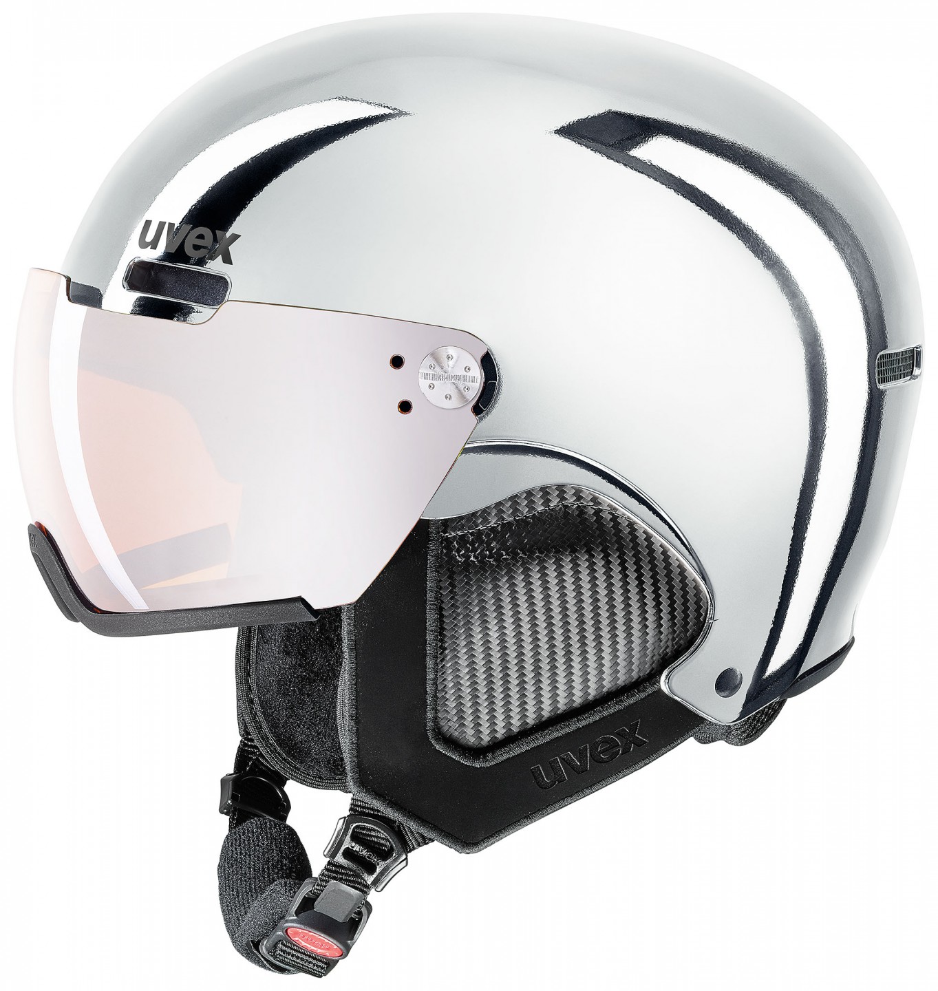 Uvex, Hlmt 500 chrome LTD, Ski helmet with visor, Silver grey